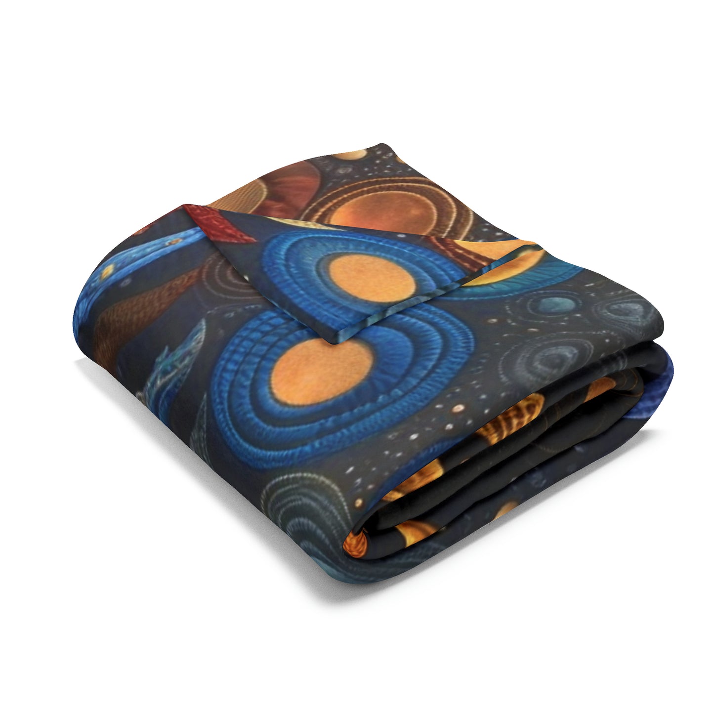 Cosmic Eclipse Fleece Quilt: Solar and Lunar Patterns Intertwined in Soft Warmth, Arctic Fleece Blanket