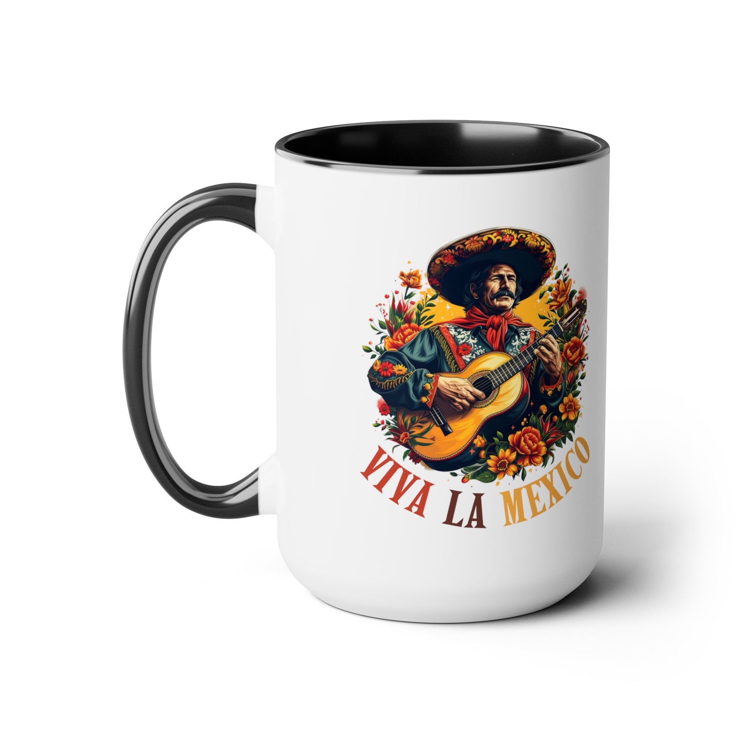 Viva La Mexico Mariachi Mug - Colorful 15 oz. Cup for Coffee Lovers, Fiesta Ready Mug - Viva La Mexico Mariachi Coffee Cup for Music Lovers