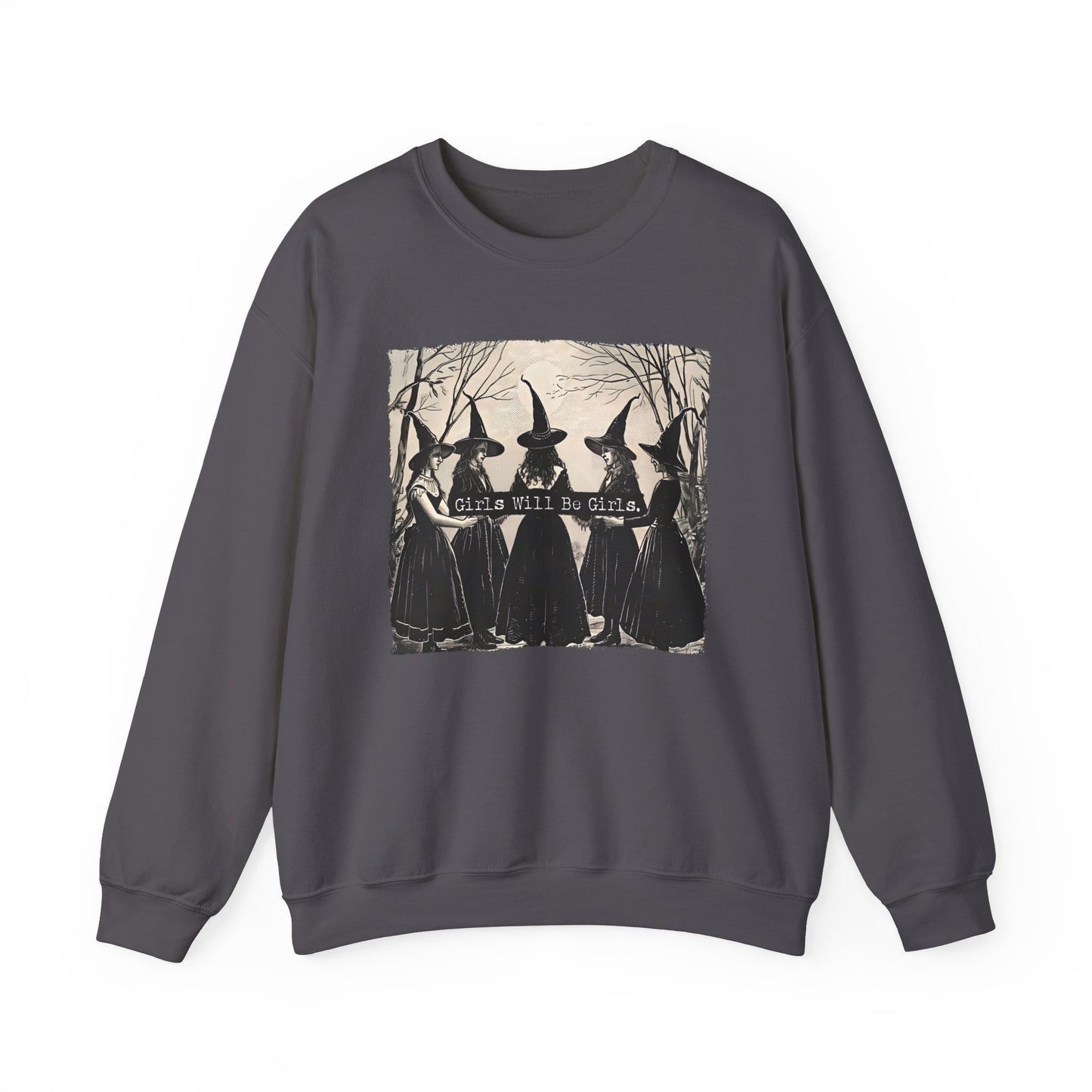 Girls Will Be Girls Halloween Witch Sweatshirt, Witch Sweatshirt, Halloween Women Sweatshirt, Witchy Vibes Tees, Halloween Gift for Women