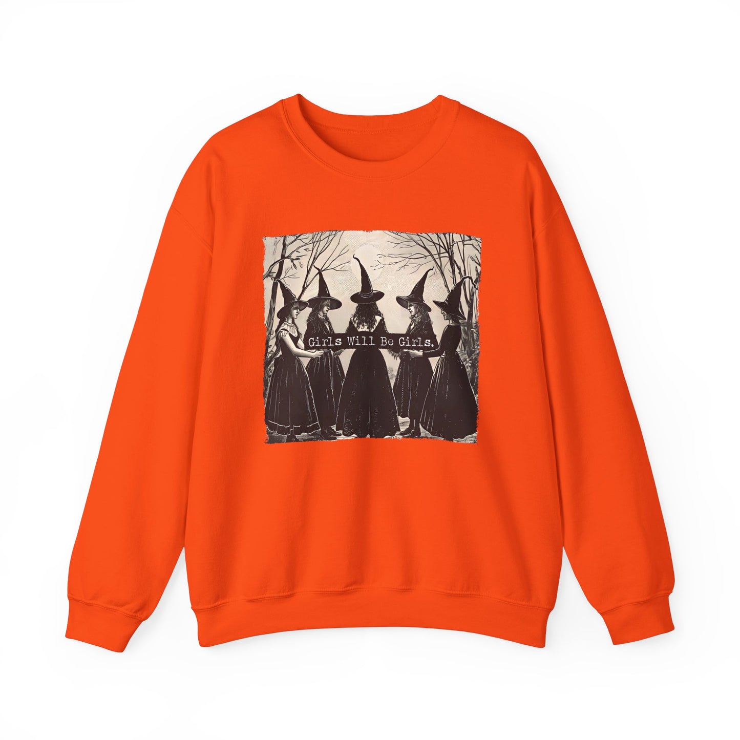 Girls Will Be Girls Halloween Witch Sweatshirt, Witch Sweatshirt, Halloween Women Sweatshirt, Witchy Vibes Tees, Halloween Gift for Women