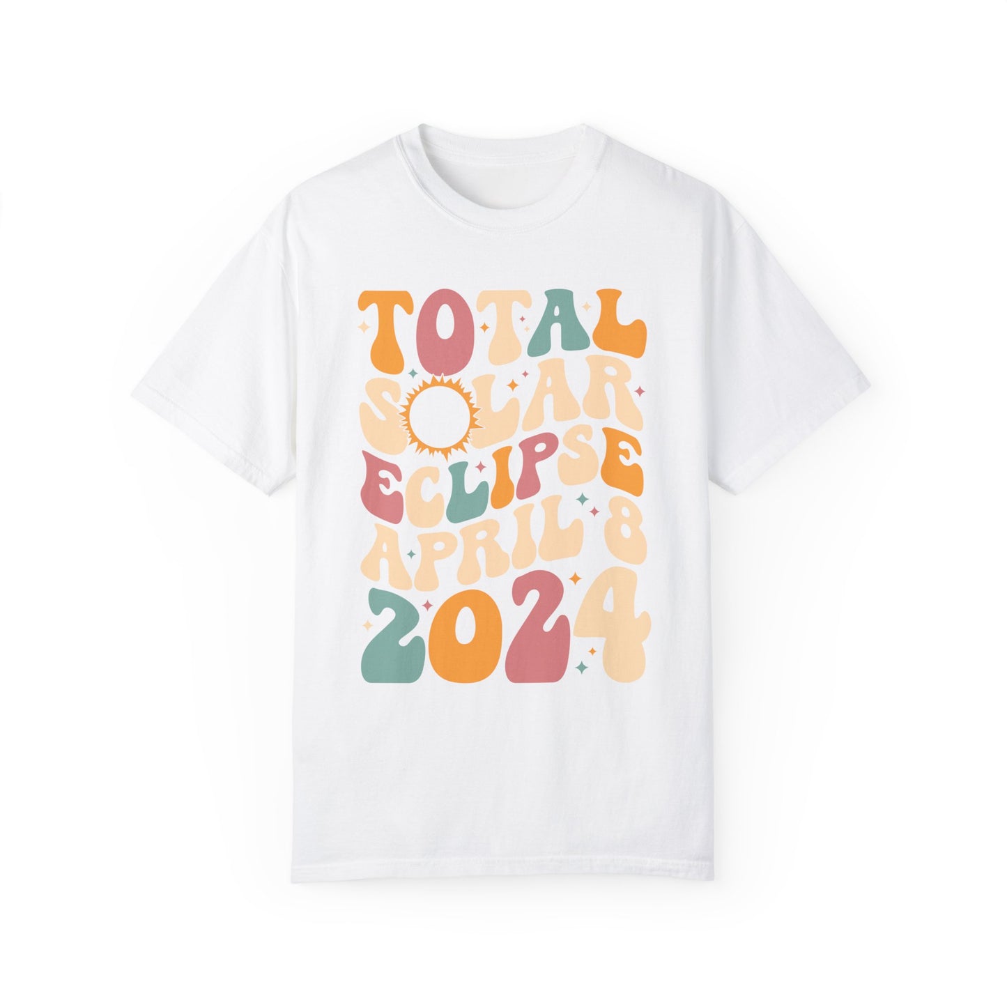 Retro Total Solar Eclipse April 8 2024 Tee on Comfort Colors 1717 | Astronomy Shirt, Vintage Style Solar Eclipse 2024 Shirt