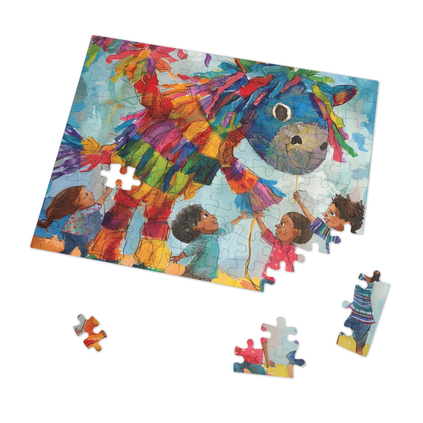 Interactive Children's Pinata Puzzle, Playful Party Game (30, 110, 252, 500,1000-Piece),Colorful Kids Playing with Pinata Puzzle, Fun Party