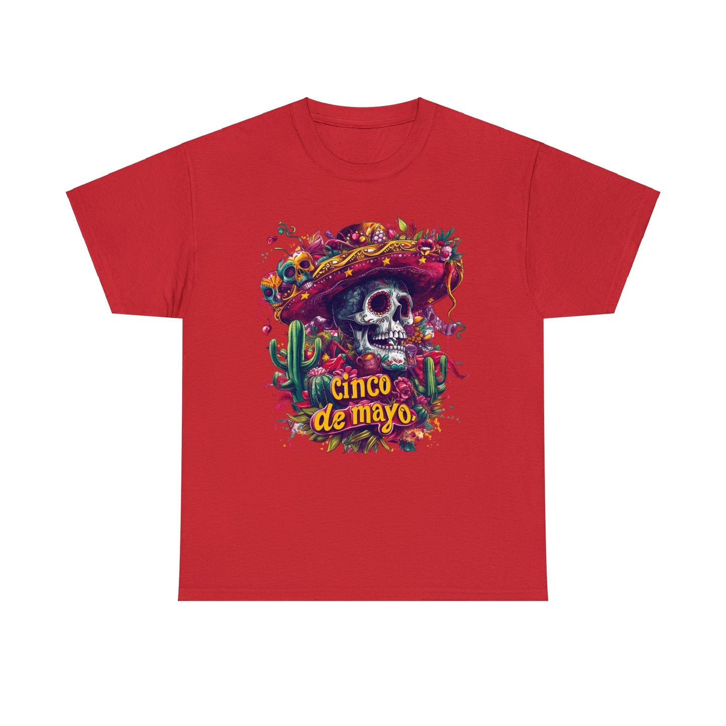 Day of the Dead Inspired Cinco de Mayo Shirt, Skull in Sombrero, Fun Party Tee, Festive Cinco de Mayo Shirt - Unique Mexican Holiday Tee