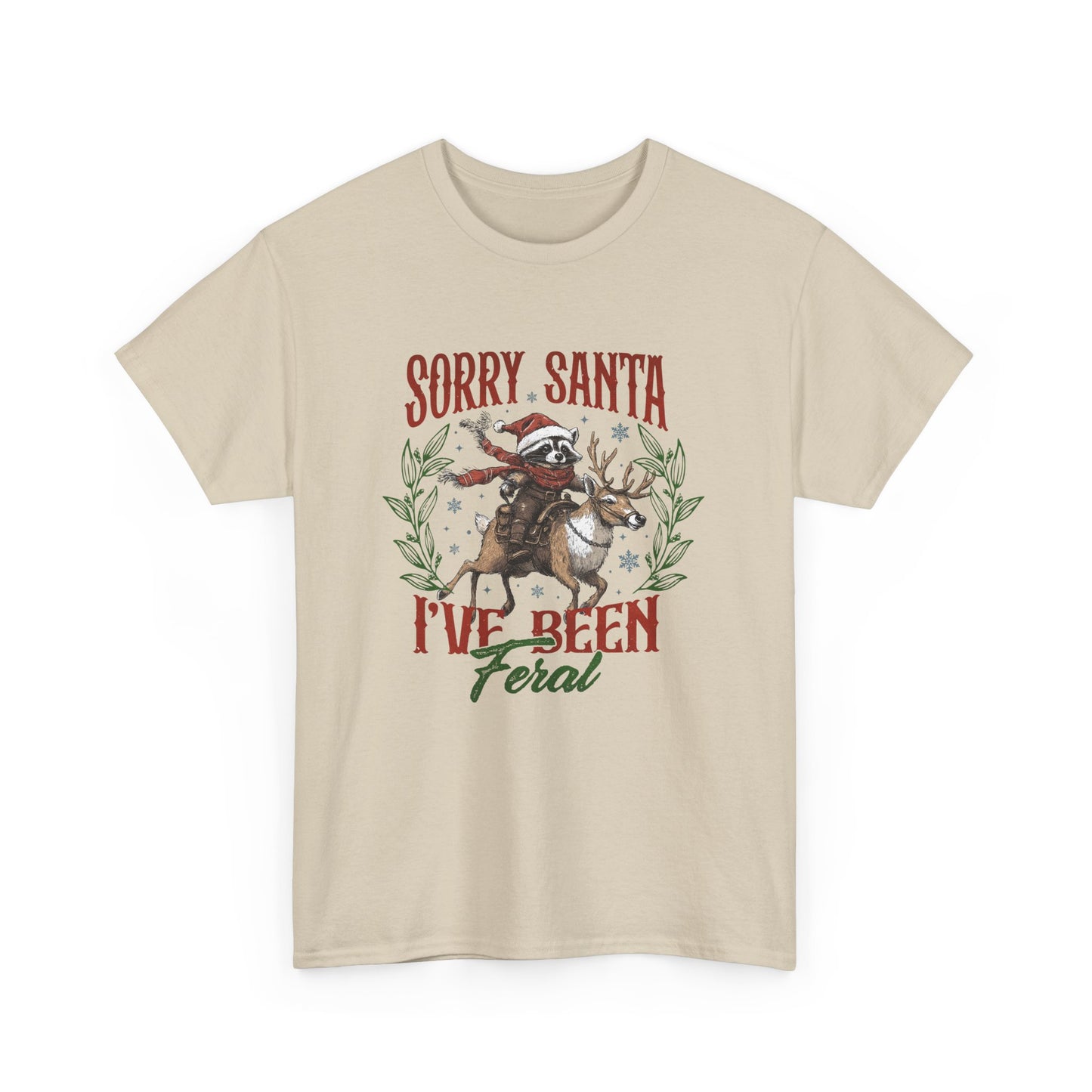 Sorry Santa I've Been Feral Tshirt, Racoon Christmas Sweatshirt, Reindeer Christmas T-shirt, Racoon Cute Shirt, Funny Racoon Christmas Tee