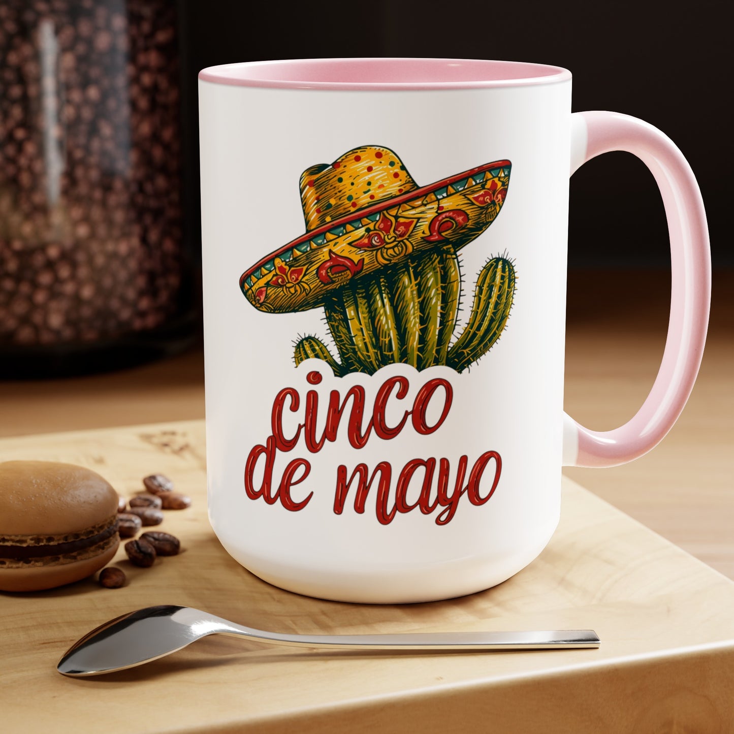 Muy Bueno Cactus Mug - Sombrero Rustic Pottery - 15 oz Drinkware, Festive Cactus Sombrero Mug - Cinco de Mayo 15 oz Cup