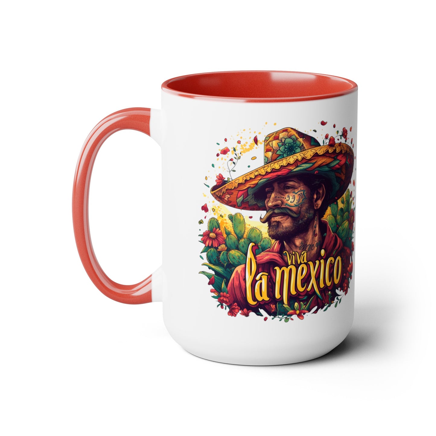 Mexican Fiesta Viva la Mexico 15 oz Mug - Colorful Pottery Coffee Mug, Viva la Mexico 15 oz Mug - Colorful Mexican-Inspired Coffee Cup