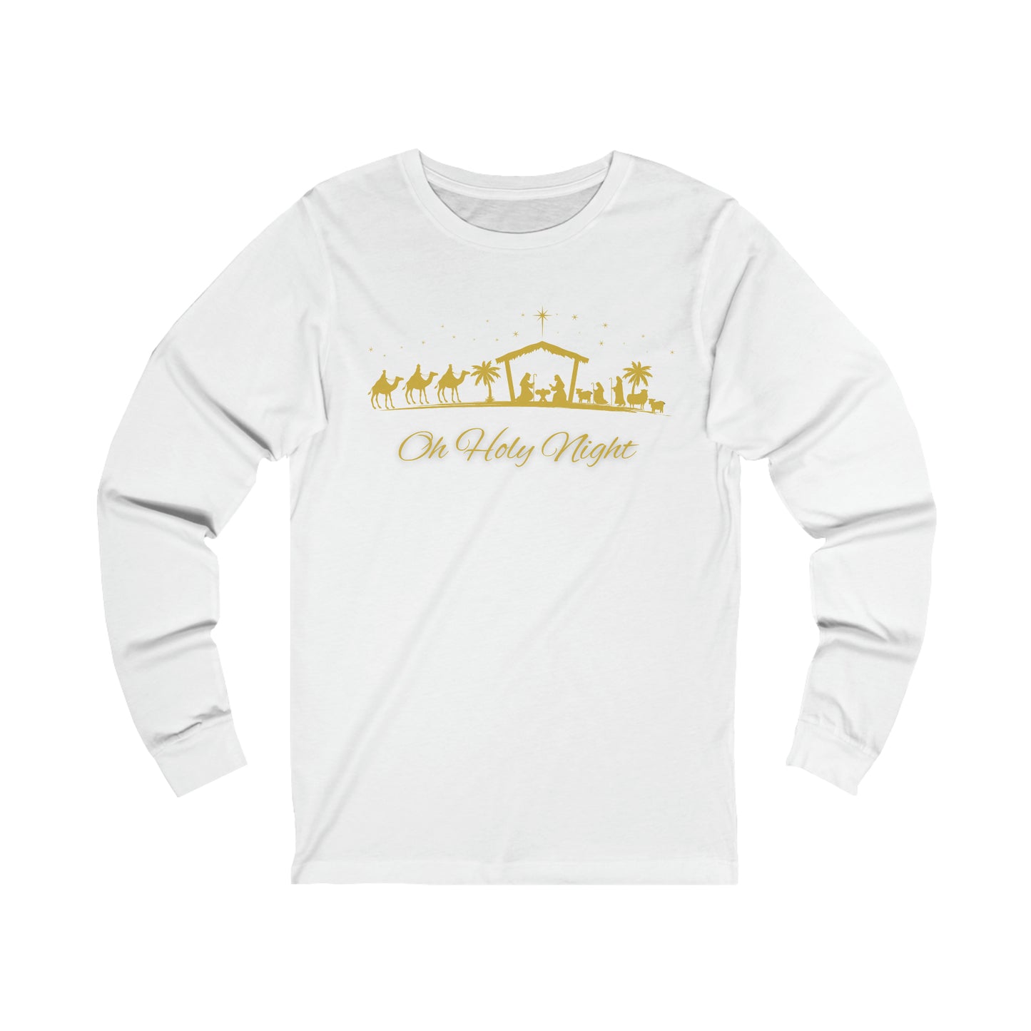 Oh Holy Night, Christmas long sleeve shirt, holiday long sleeve, christian christmas long sleeve, Christmas Party Long Sleeve Shirt, Jesus