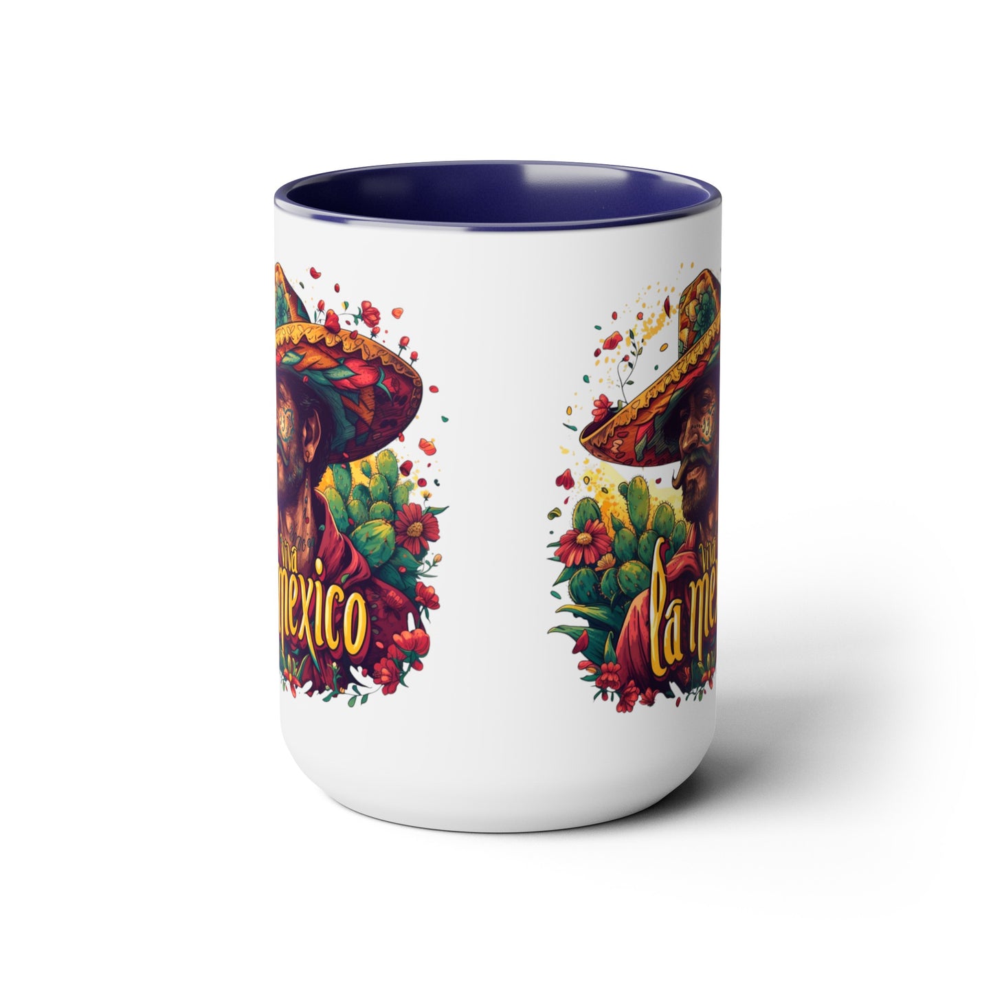 Mexican Fiesta Viva la Mexico 15 oz Mug - Colorful Pottery Coffee Mug, Viva la Mexico 15 oz Mug - Colorful Mexican-Inspired Coffee Cup