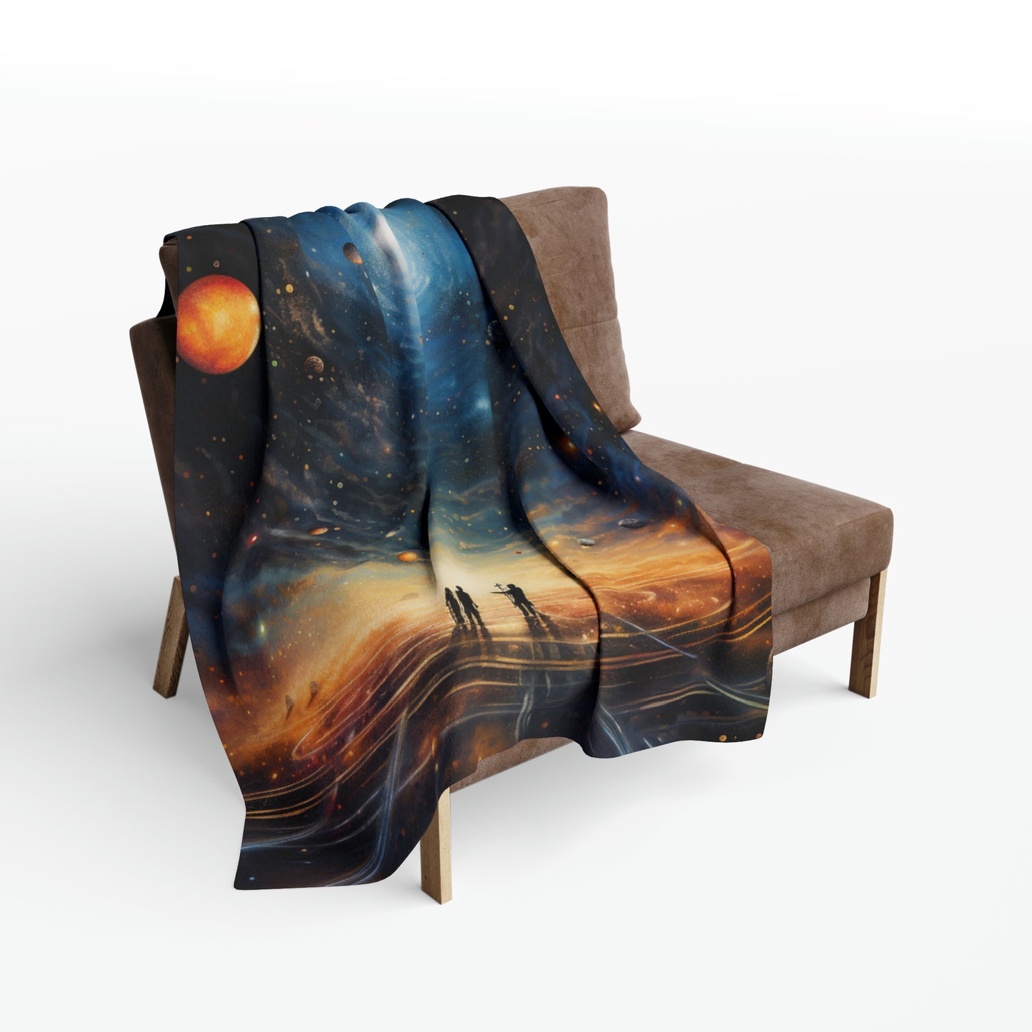 Get Cozy with Our Lunar Loom Fleece Blanket - A Celestial Tapestry Woven by the Moon during a Solar Eclipse