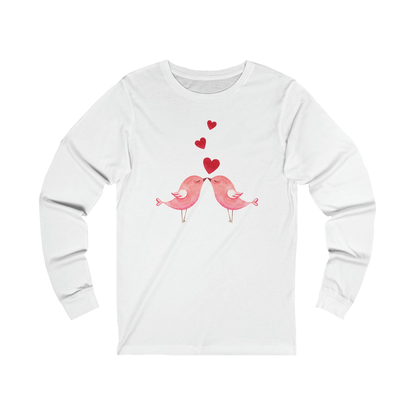 Valentine Love Birds Long Sleeve Shirt, alentines Day Long Sleeve, Lover Gift Long Sleeve, Couple Swearshirt, Valentines Day Gift Sweatshirt