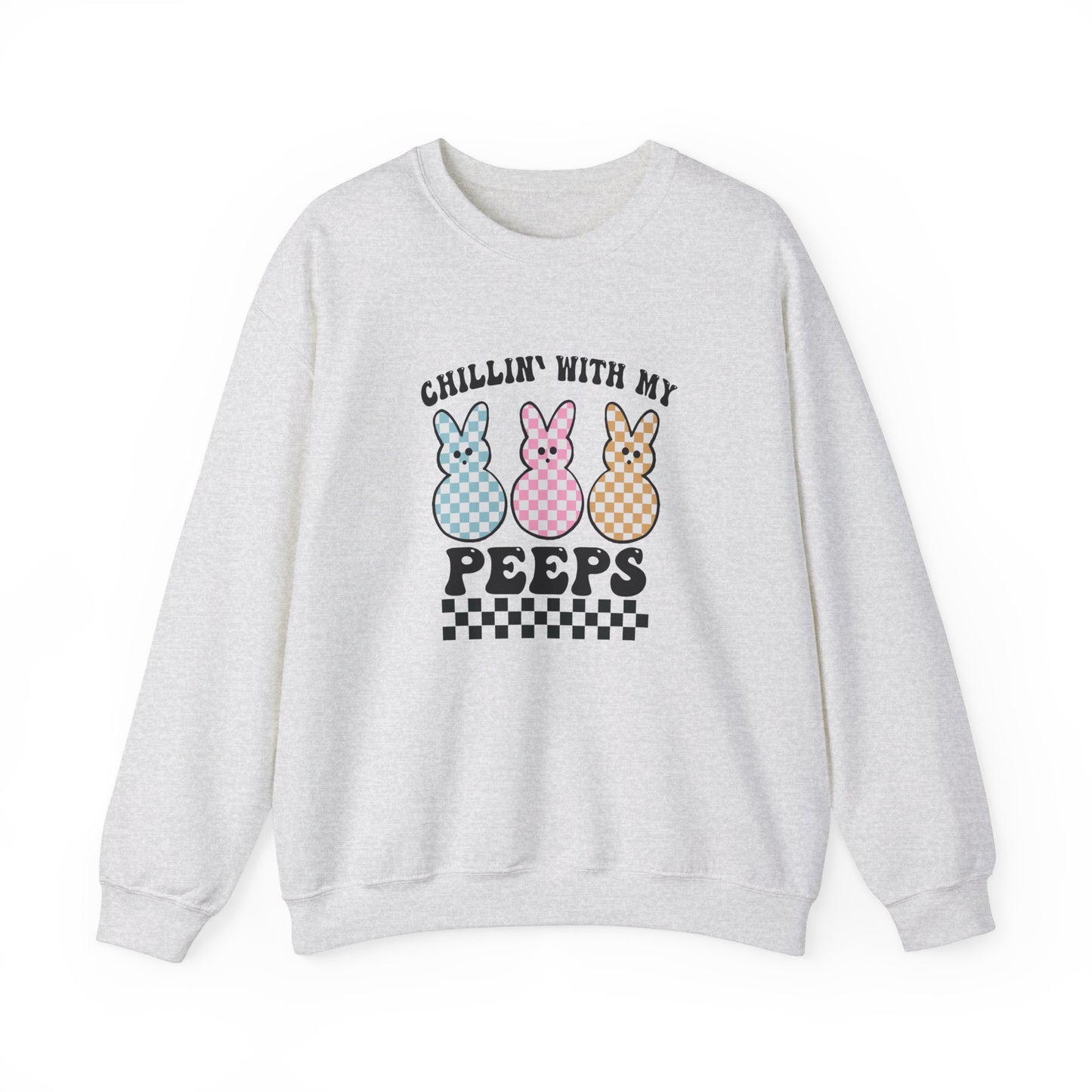 Chillin With My Peeps Sweatshirt, Cute Easter Peeps Shirt, Trendy Easter Day Outfit, Peeps Easter Holiday Shirt, Easter Family Sweatshirt