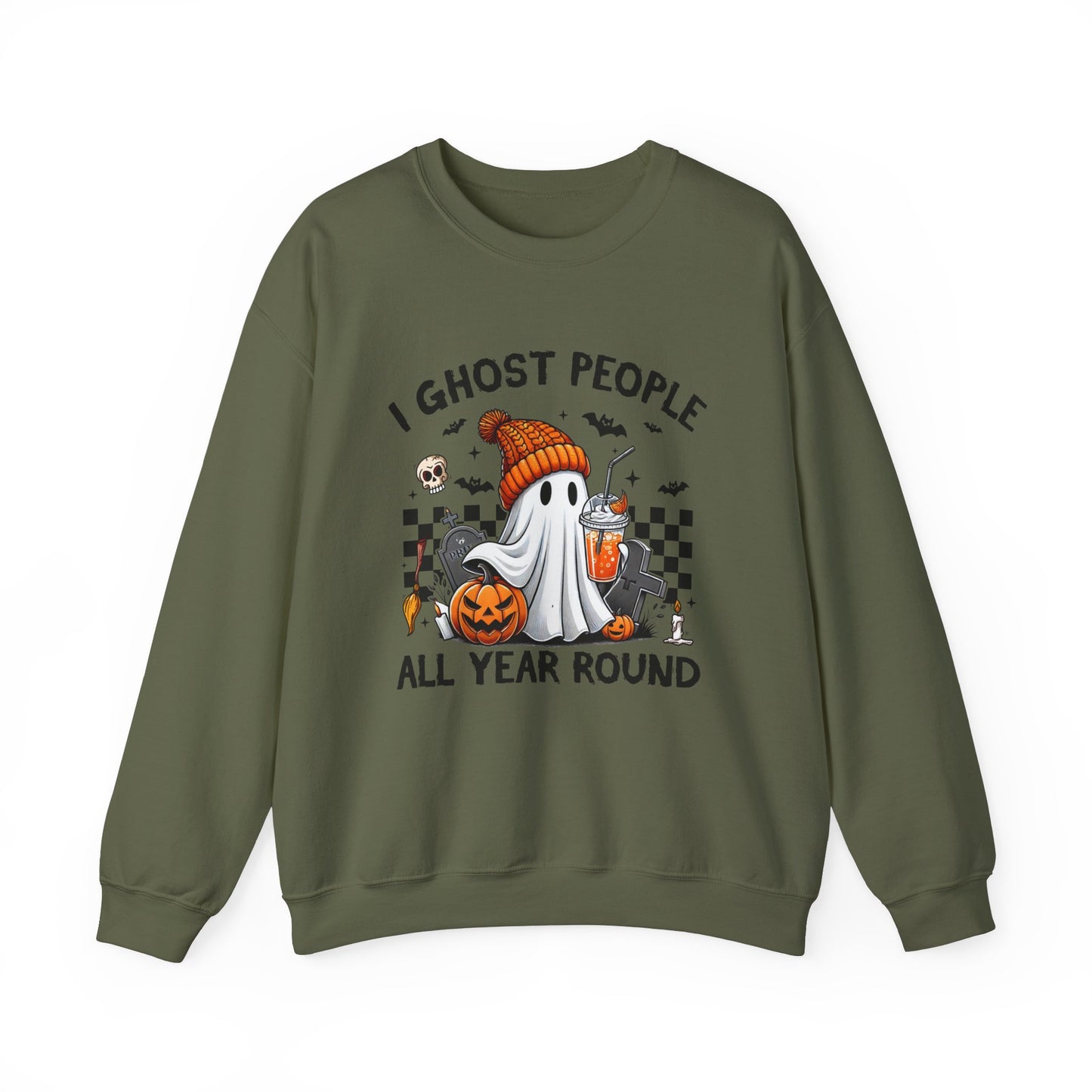 I Ghost People All Year Round Sweatshirt, Cute Ghost Sweatshirt, Funny Spooky Sweatshirt, Womens Ghost Sweatshirt, Spooky Season