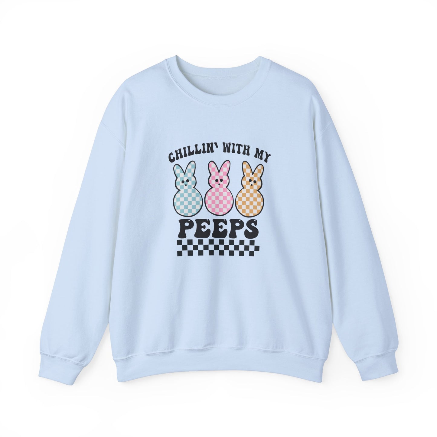 Chillin With My Peeps Sweatshirt, Cute Easter Peeps Shirt, Trendy Easter Day Outfit, Peeps Easter Holiday Shirt, Easter Family Sweatshirt