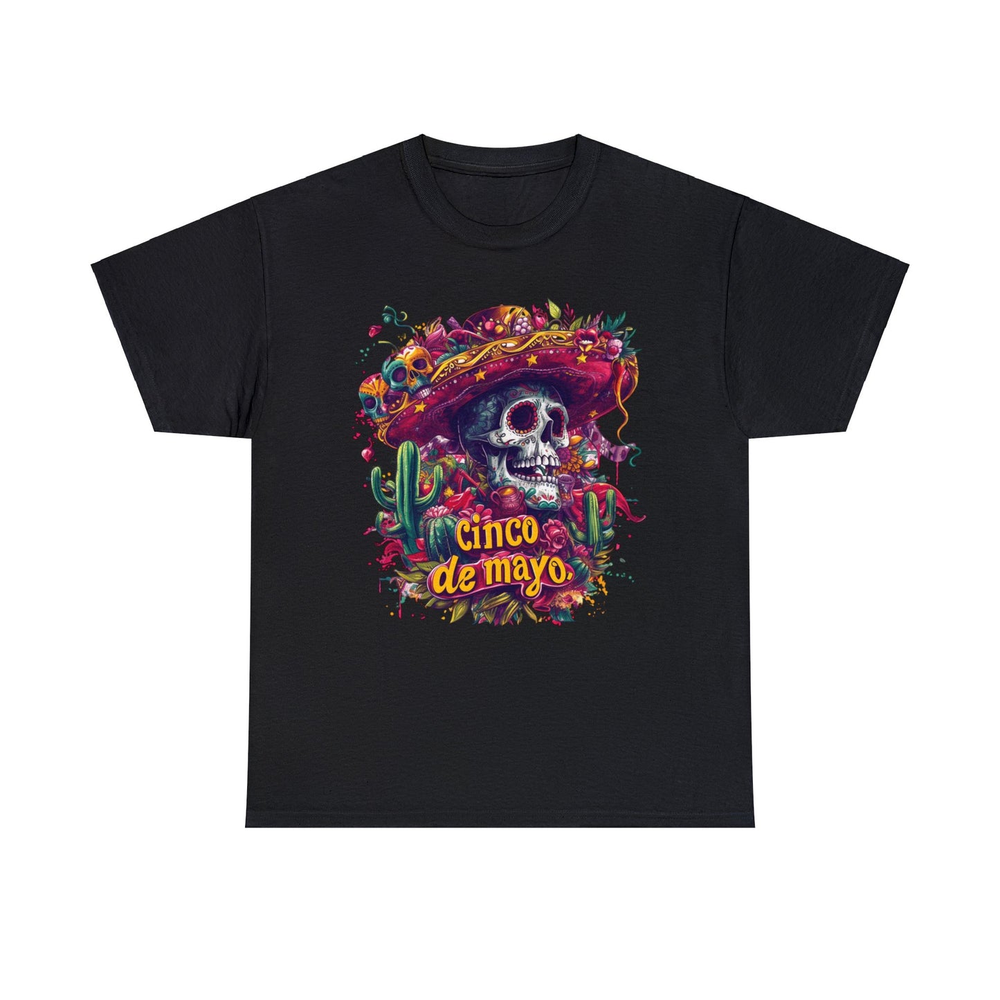 Day of the Dead Inspired Cinco de Mayo Shirt, Skull in Sombrero, Fun Party Tee, Festive Cinco de Mayo Shirt - Unique Mexican Holiday Tee