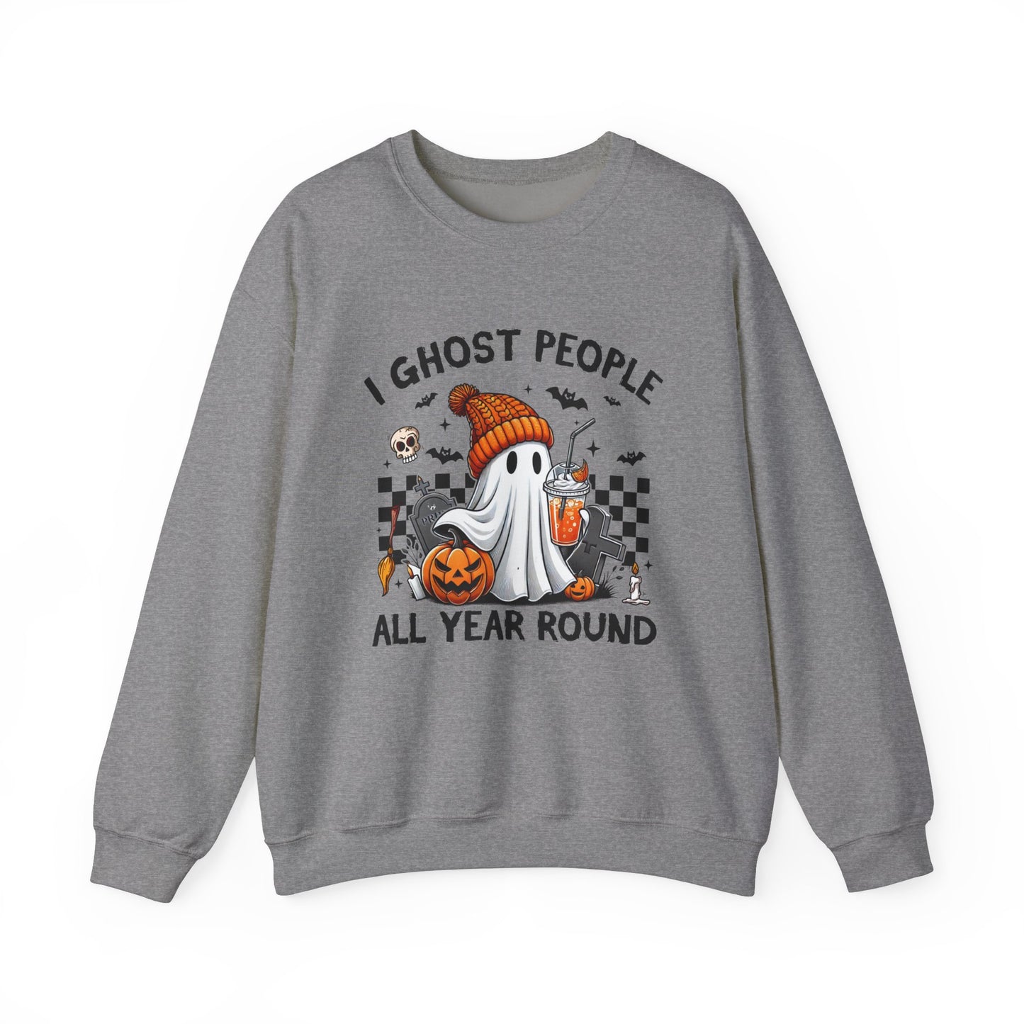 I Ghost People All Year Round Sweatshirt, Cute Ghost Sweatshirt, Funny Spooky Sweatshirt, Womens Ghost Sweatshirt, Spooky Season