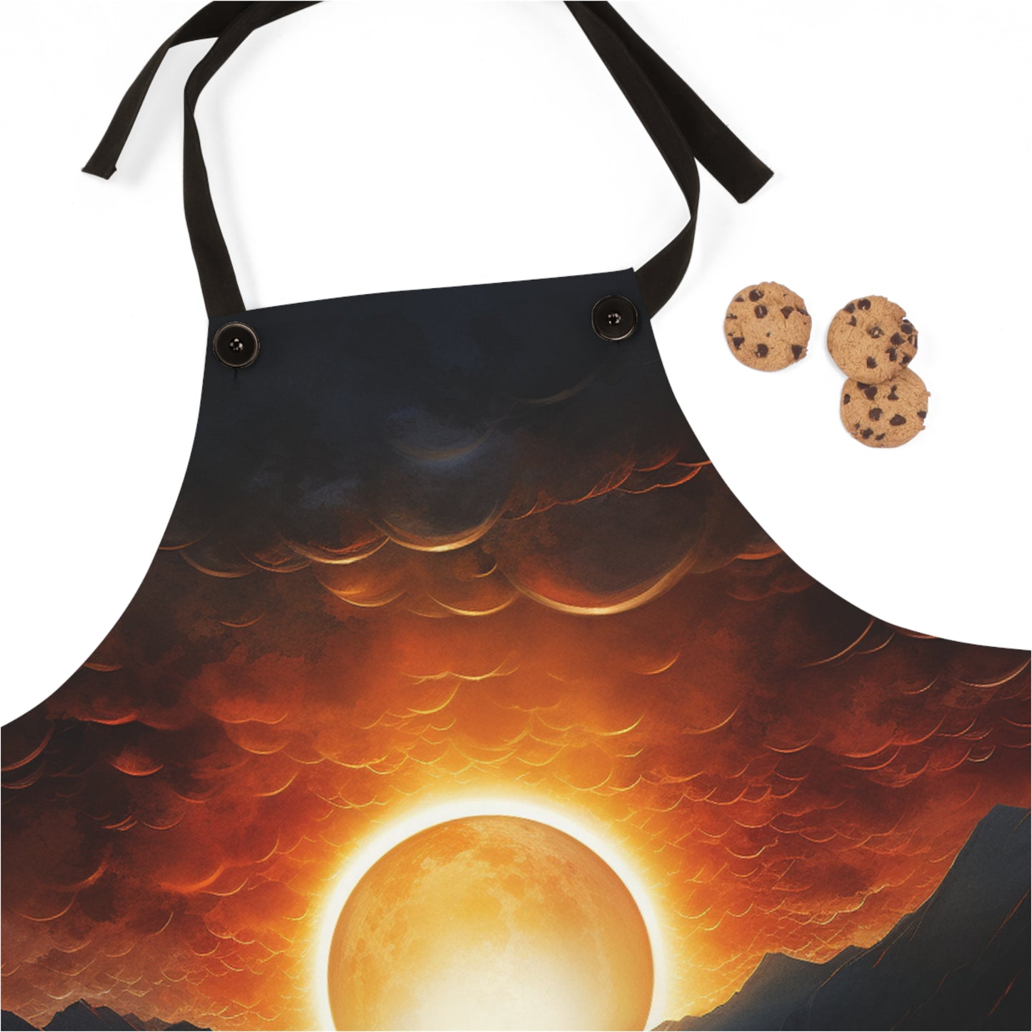 Enjoy Kitchen Time with a View: Stunning Mountain Sunset Apron(AOP)