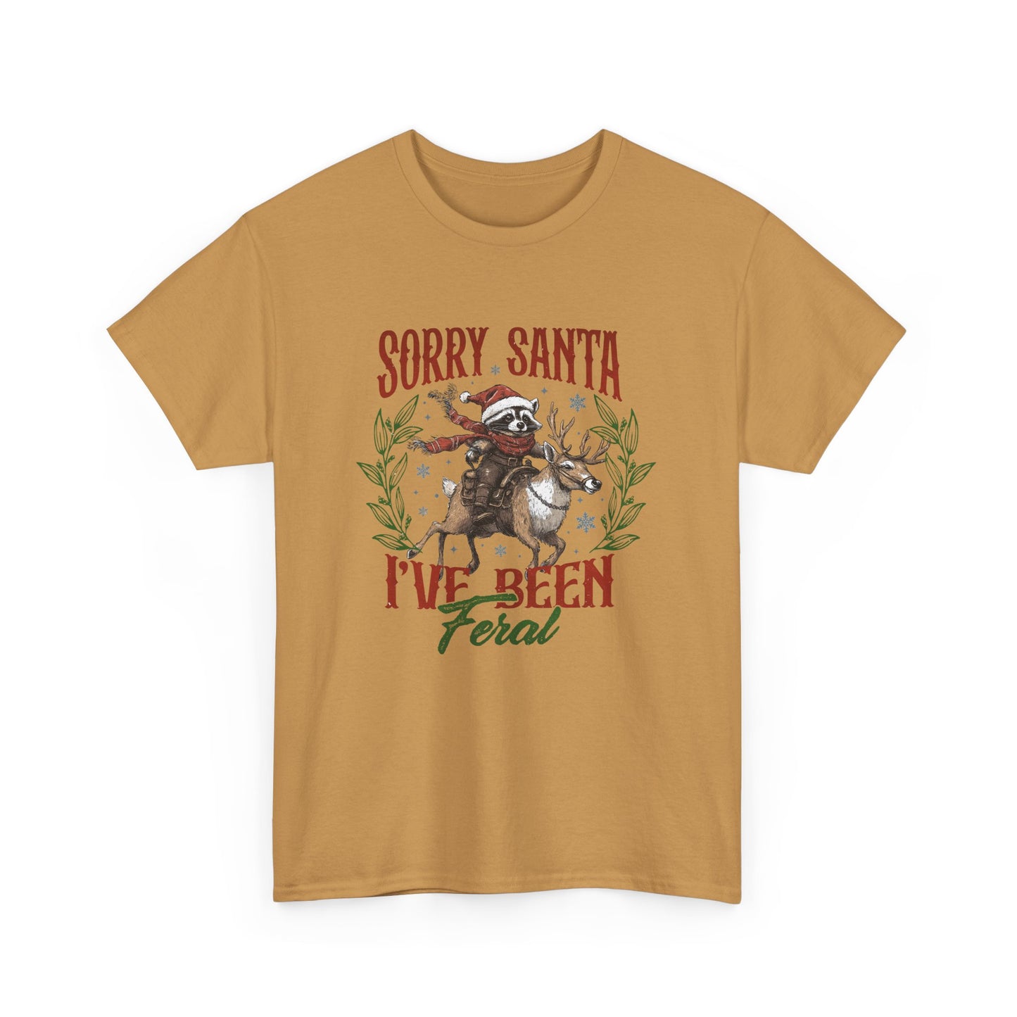 Sorry Santa I've Been Feral Tshirt, Racoon Christmas Sweatshirt, Reindeer Christmas T-shirt, Racoon Cute Shirt, Funny Racoon Christmas Tee