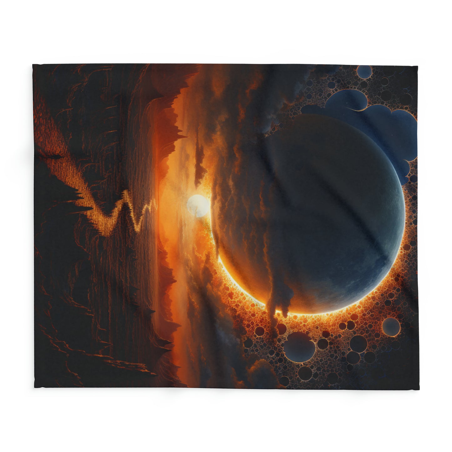 Stellar Eclipse Fleece Blanket: Explore the Galaxy with the Sun and Moon as Your Guide, Artic Fleece Blanket