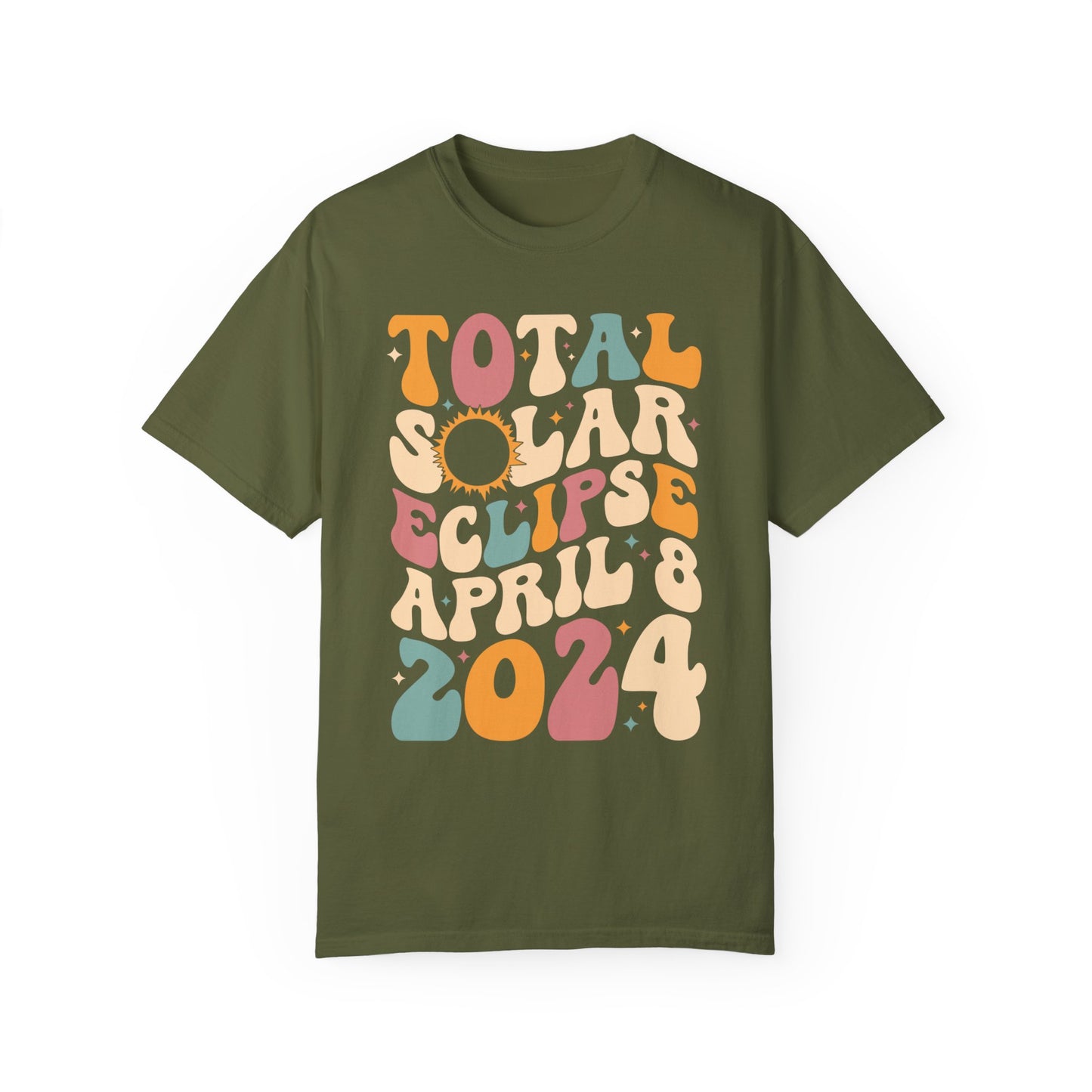 Retro Total Solar Eclipse April 8 2024 Tee on Comfort Colors 1717 | Astronomy Shirt, Vintage Style Solar Eclipse 2024 Shirt