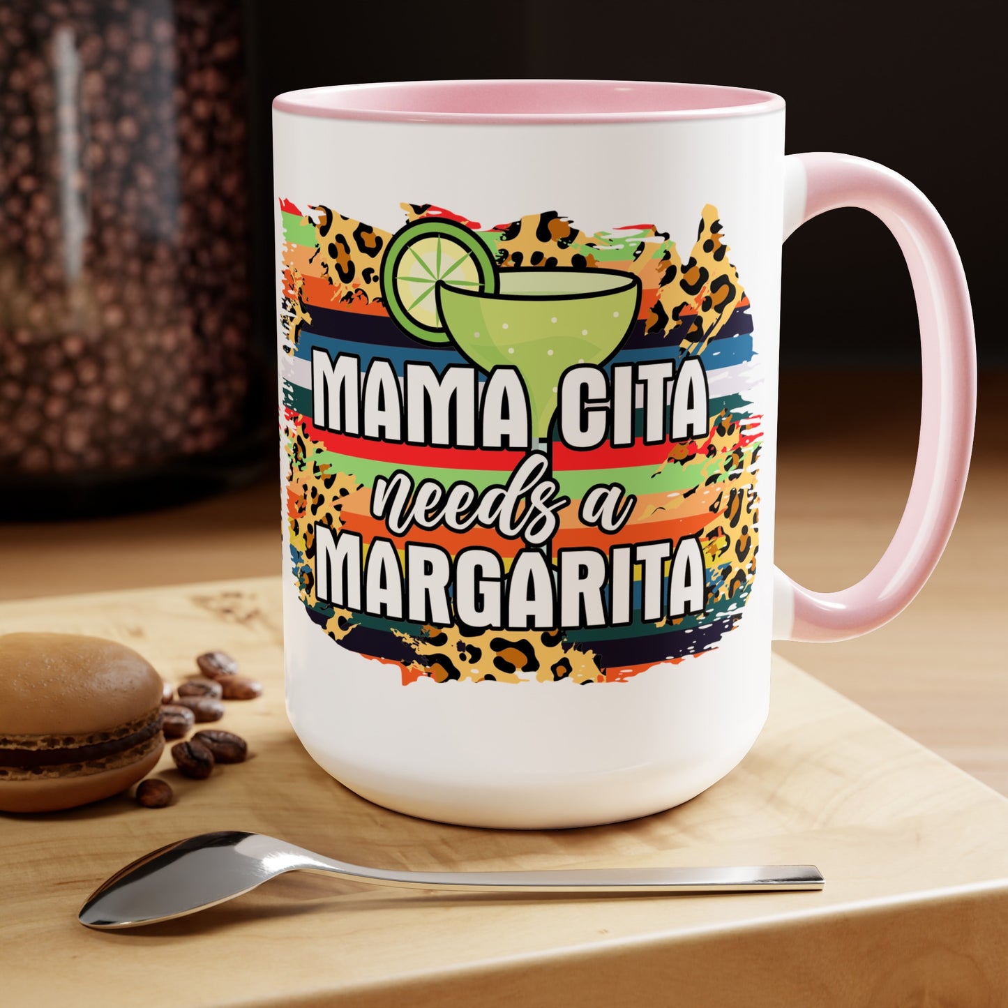 Sip in style with our 'Mamacita Needs A Margarita' 15 oz mug! This cute and quirky cup is perfect for adding a splash of fiesta to your morning routine. Whether it's coffee or cocktails, this mug is sure to bring a smile to your face. 🍹☕ #MamacitaNeedsAMargarita #FiestaInACup #CuteMug