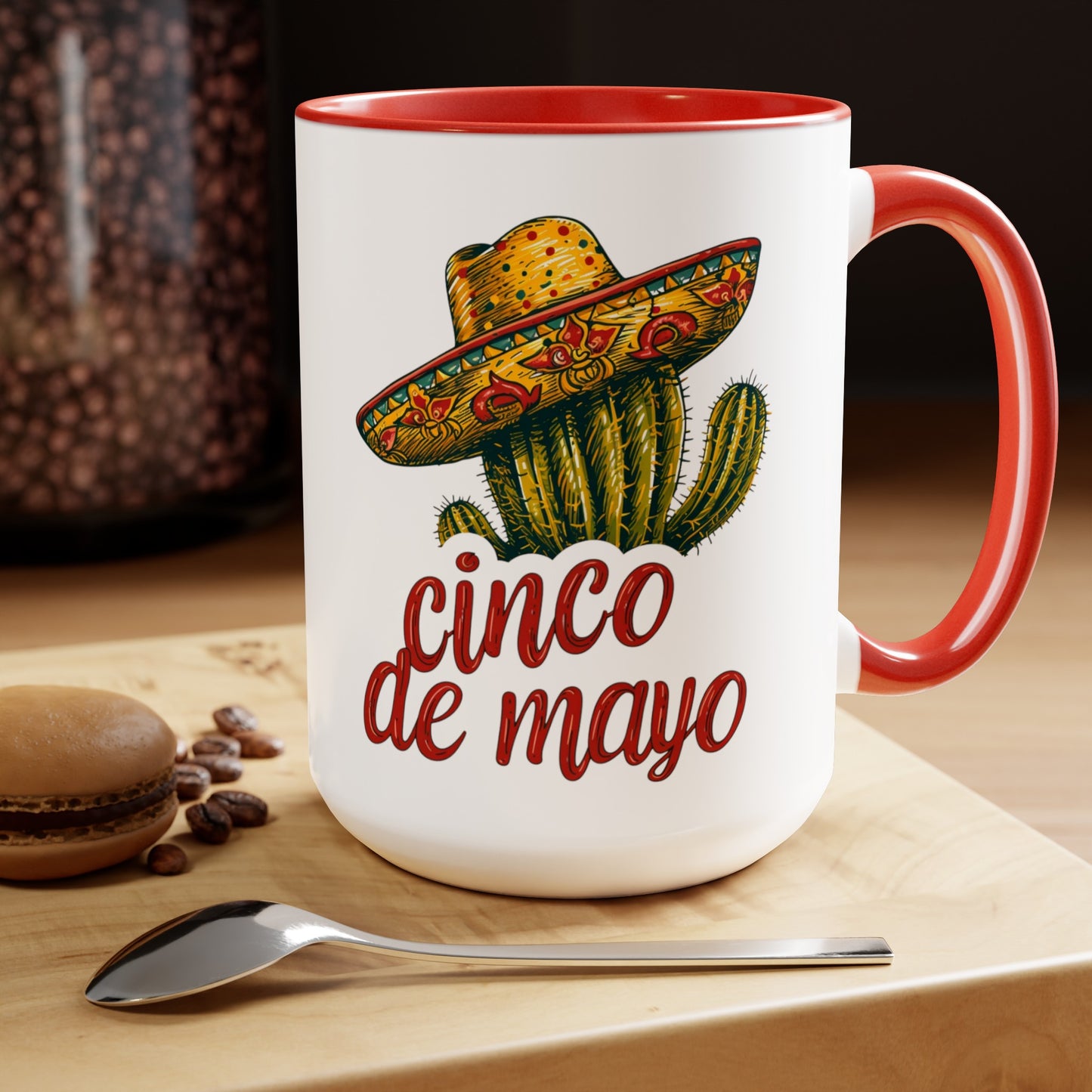 Muy Bueno Cactus Mug - Sombrero Rustic Pottery - 15 oz Drinkware, Festive Cactus Sombrero Mug - Cinco de Mayo 15 oz Cup