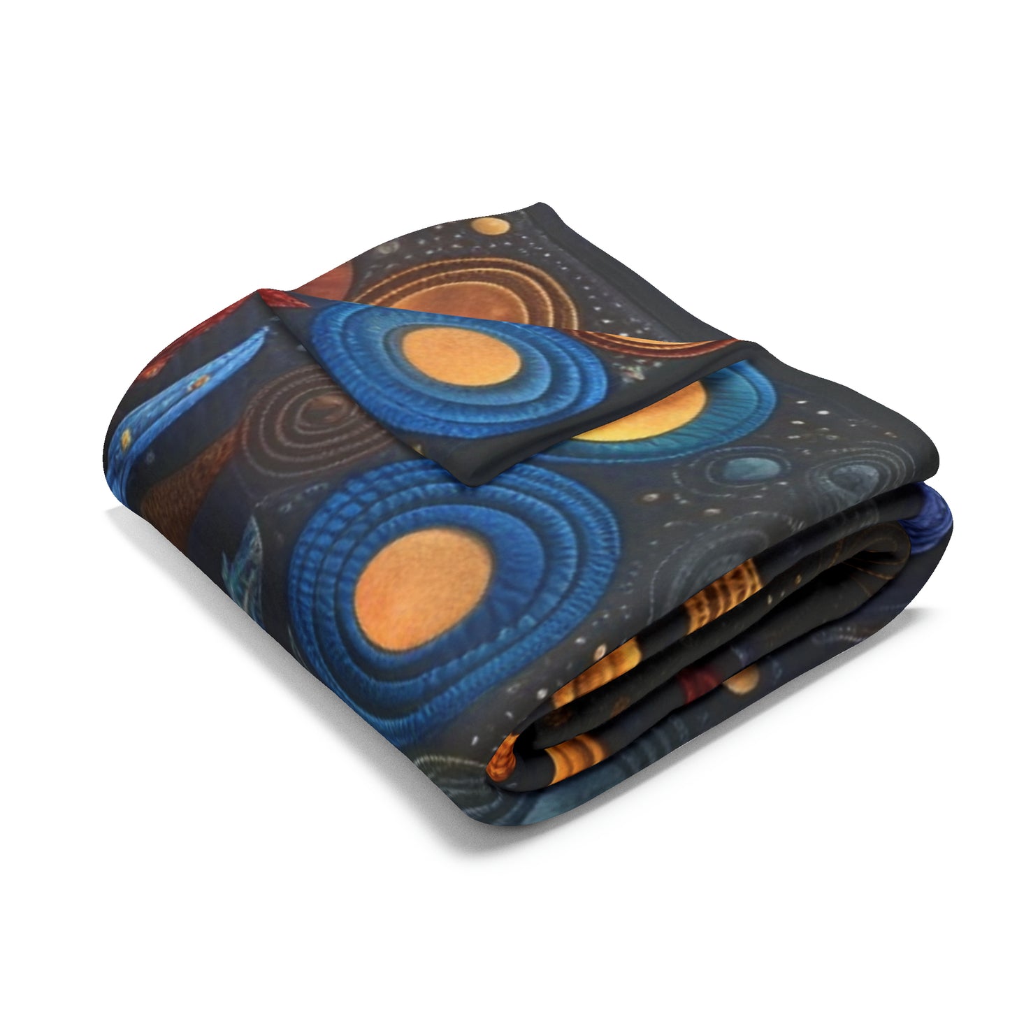 Cosmic Eclipse Fleece Quilt: Solar and Lunar Patterns Intertwined in Soft Warmth, Arctic Fleece Blanket