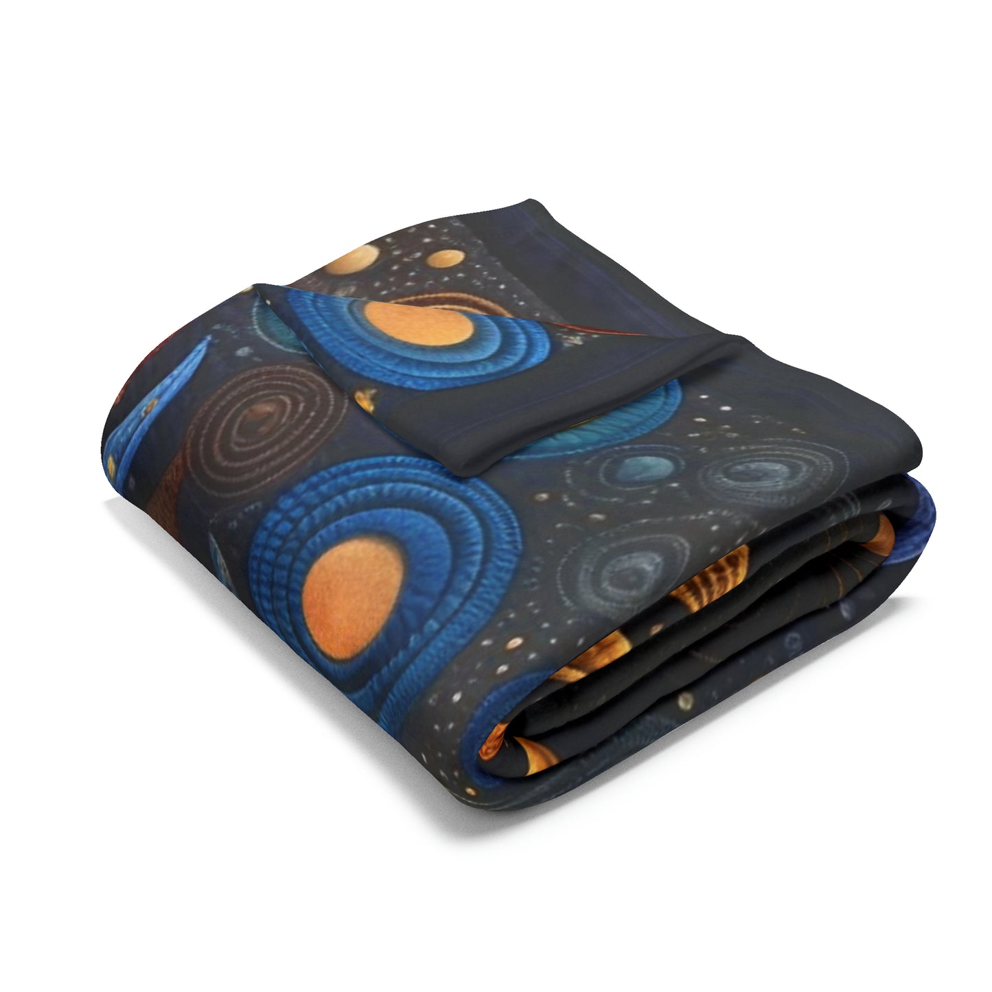 Cosmic Eclipse Fleece Quilt: Solar and Lunar Patterns Intertwined in Soft Warmth, Arctic Fleece Blanket