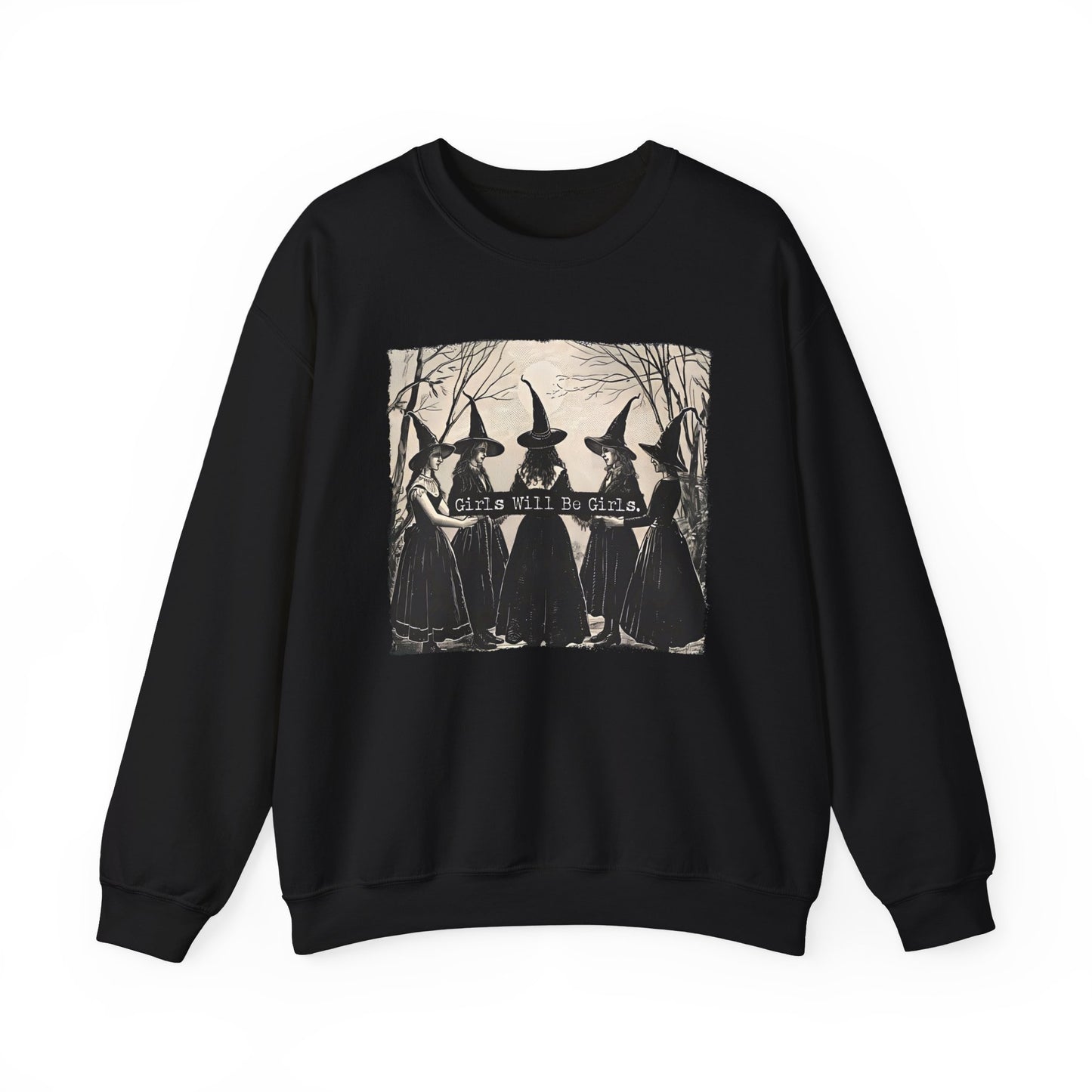 Girls Will Be Girls Halloween Witch Sweatshirt, Witch Sweatshirt, Halloween Women Sweatshirt, Witchy Vibes Tees, Halloween Gift for Women