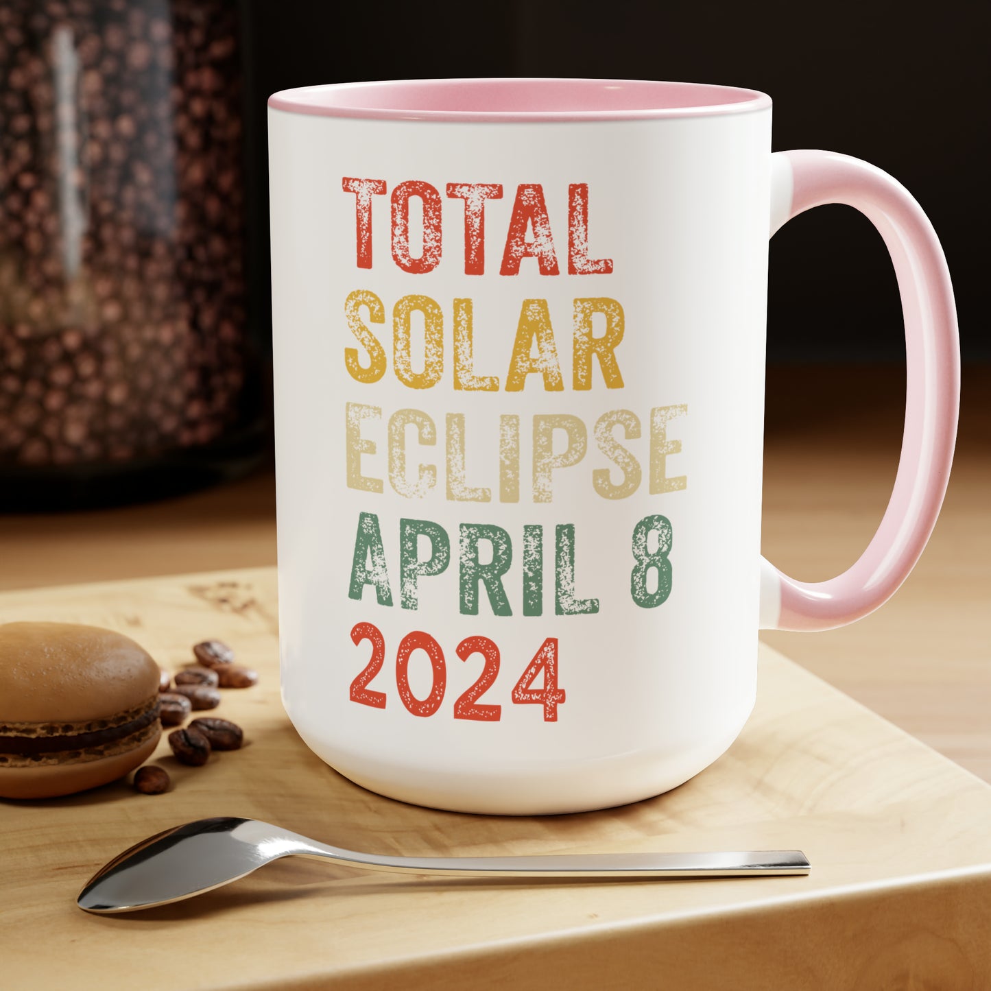 Collectible 15 oz Mug for Solar Eclipse Enthusiasts, Vintage Style - Total Solar Eclipse April 8 2024, Total Solar Eclipse April 8 2024 Mug