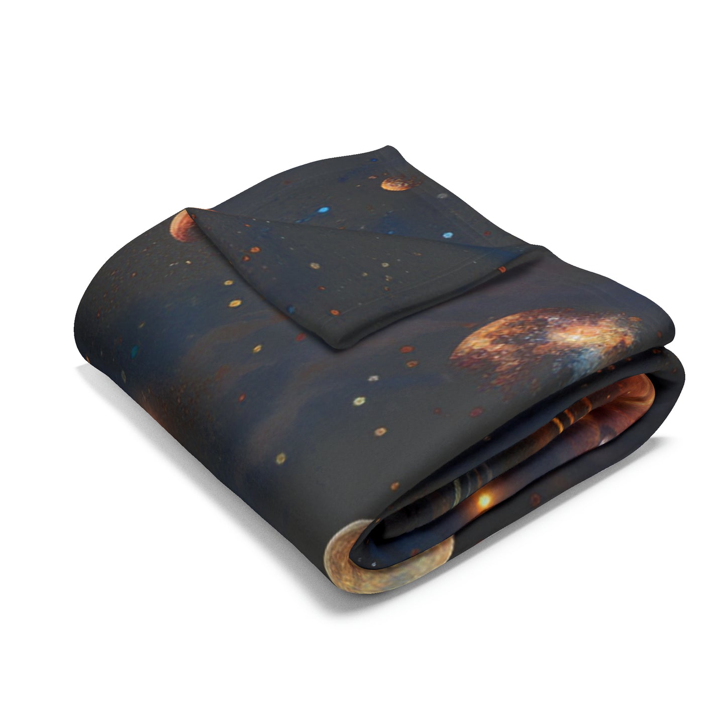 Get Cozy with Our Lunar Loom Fleece Blanket - A Celestial Tapestry Woven by the Moon during a Solar Eclipse