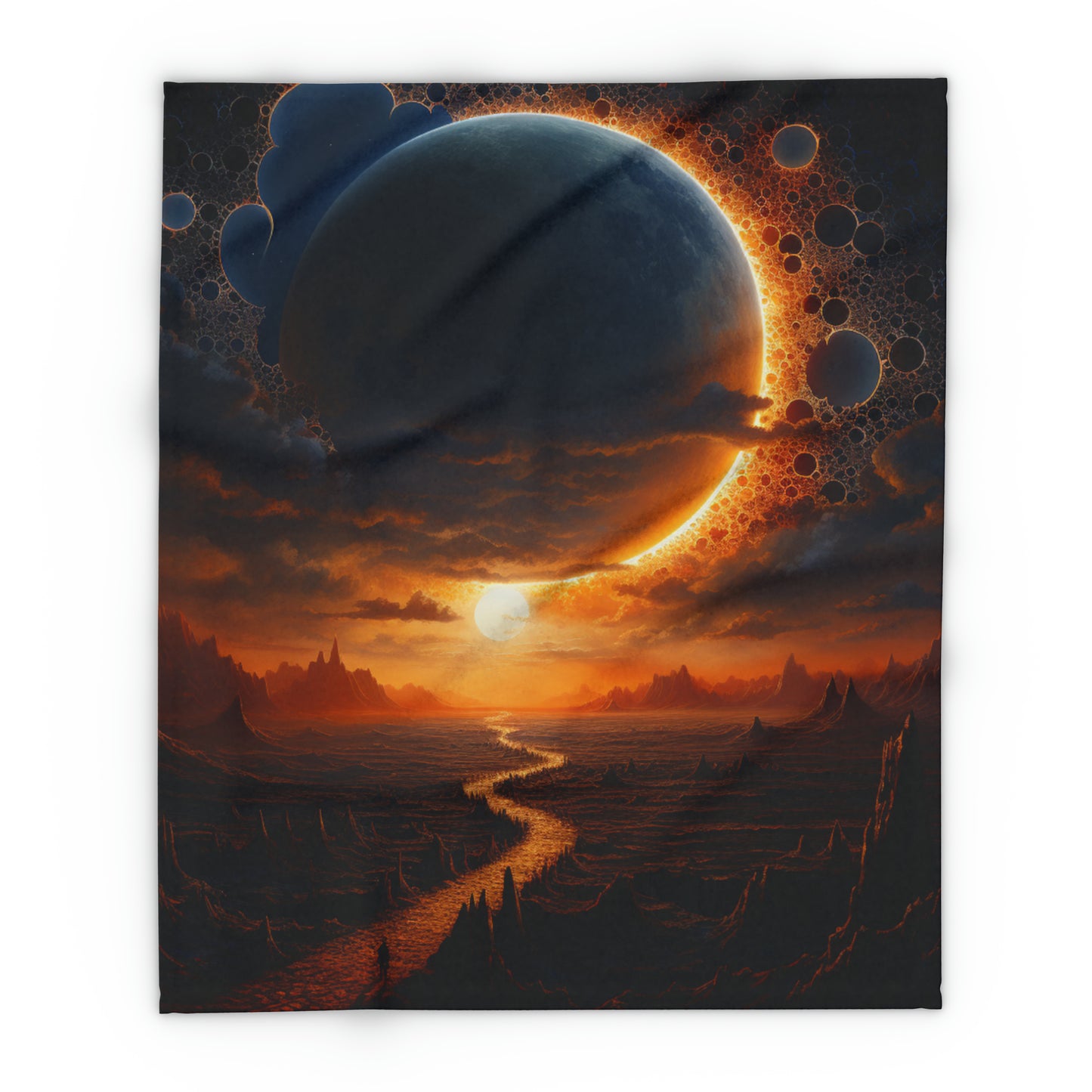 Stellar Eclipse Fleece Blanket: Explore the Galaxy with the Sun and Moon as Your Guide, Artic Fleece Blanket