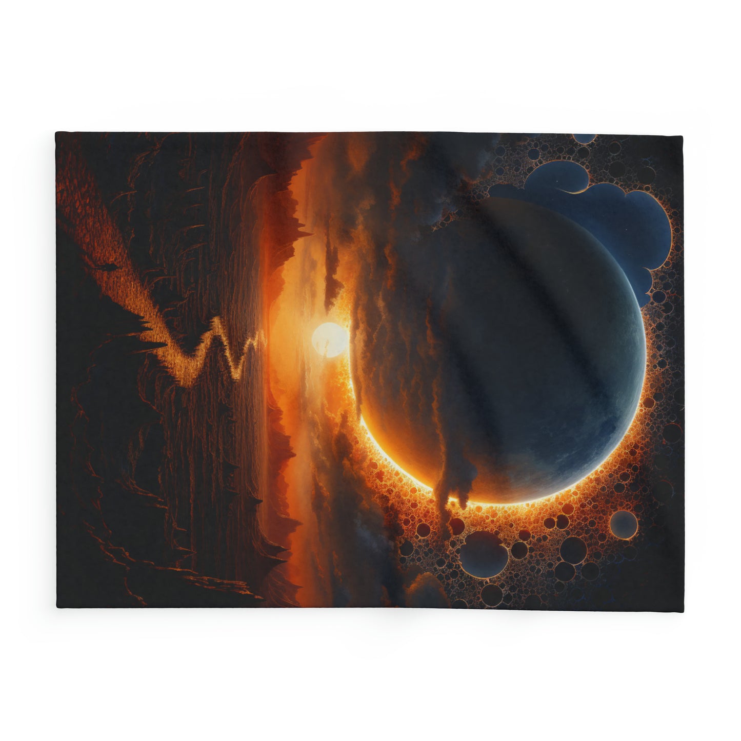 Stellar Eclipse Fleece Blanket: Explore the Galaxy with the Sun and Moon as Your Guide, Artic Fleece Blanket