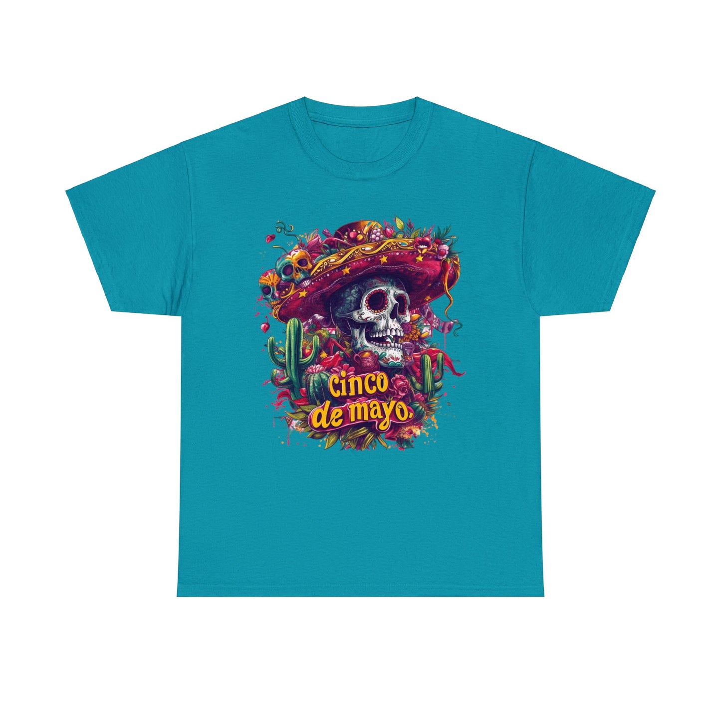 Day of the Dead Inspired Cinco de Mayo Shirt, Skull in Sombrero, Fun Party Tee, Festive Cinco de Mayo Shirt - Unique Mexican Holiday Tee