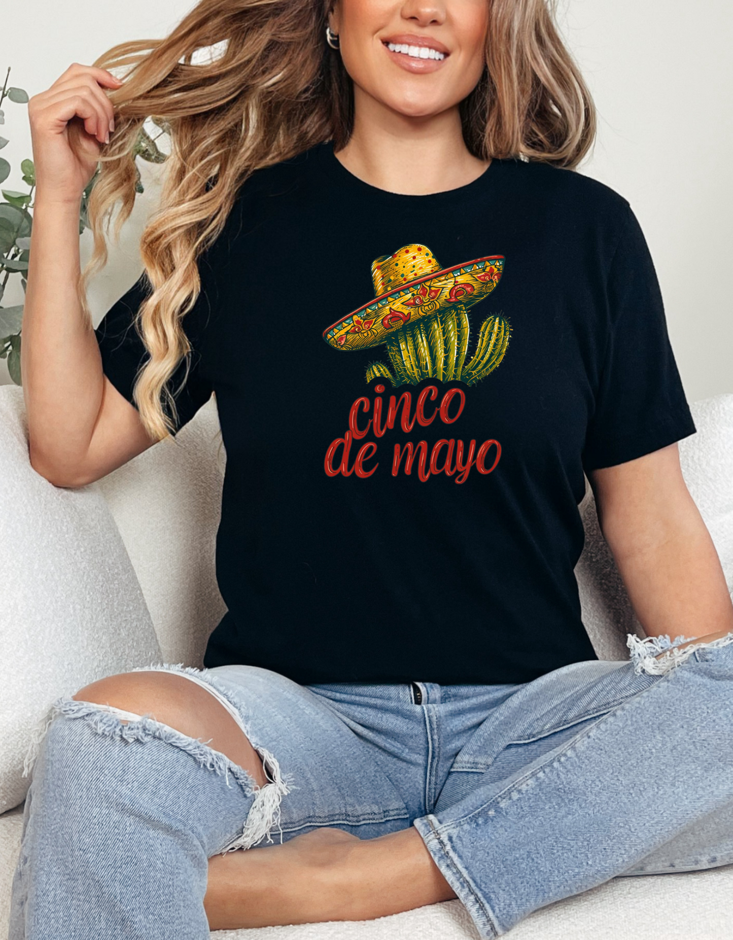 Cactus Chic: Cinco de Mayo Shirt with a Whimsical Sombrero, Celebrate in Style, Cinco de Mayo Cactus Sombrero Shirt