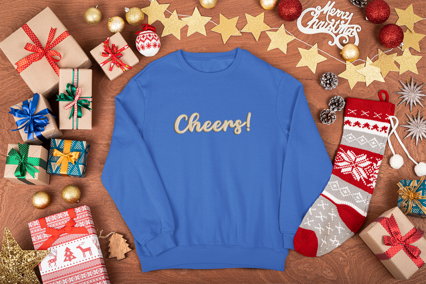 CHEERS New Years Shirt, New Years Sweatshirt, New Years Eve Tshirt New Year Shirt 2024 CHEERS Shirt CHEERS Sweatshirt Embroidered Christmas Sweater