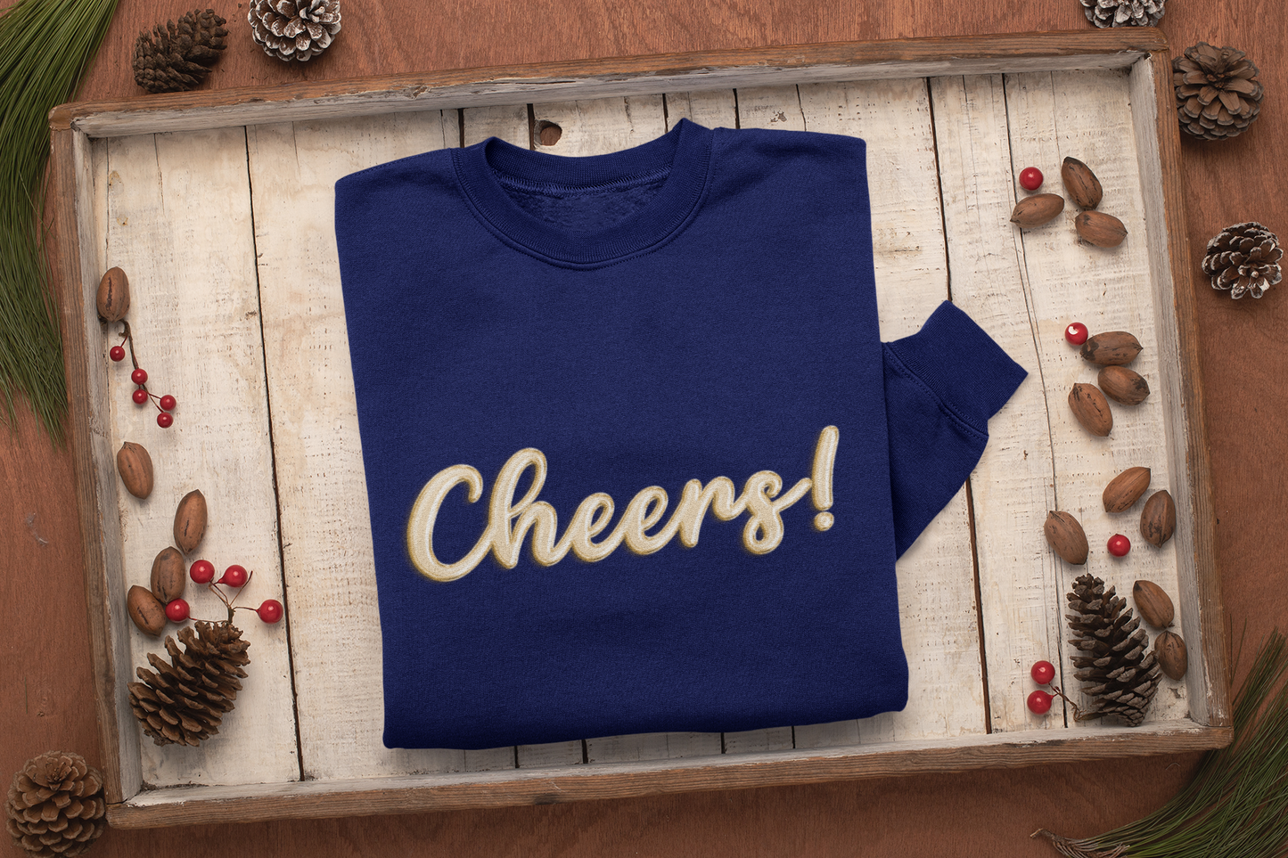 CHEERS New Years Shirt, New Years Sweatshirt, New Years Eve Tshirt New Year Shirt 2024 CHEERS Shirt CHEERS Sweatshirt Embroidered Christmas Sweater