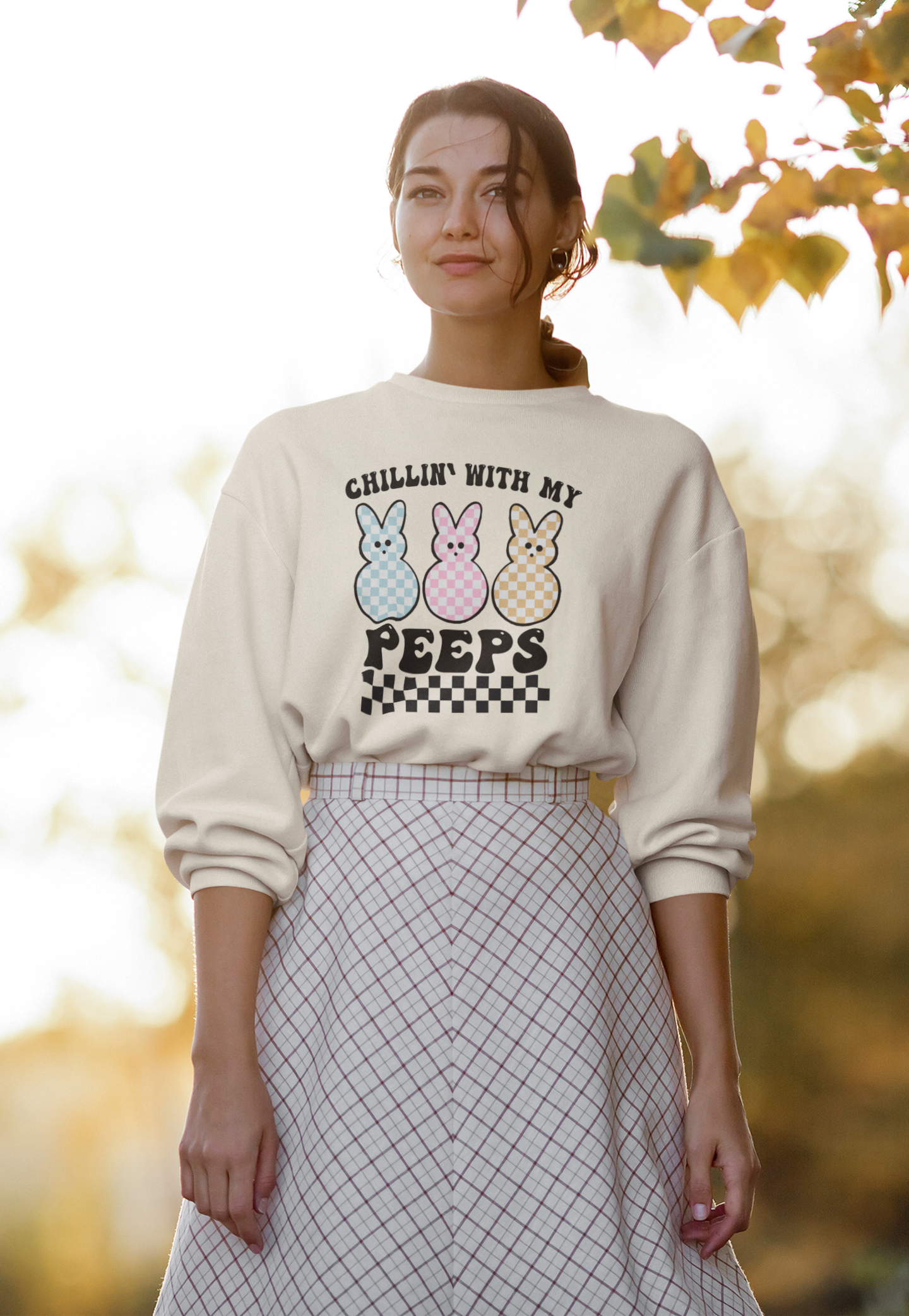 Chillin With My Peeps Sweatshirt, Cute Easter Peeps Shirt, Trendy Easter Day Outfit, Peeps Easter Holiday Shirt, Easter Family Sweatshirt