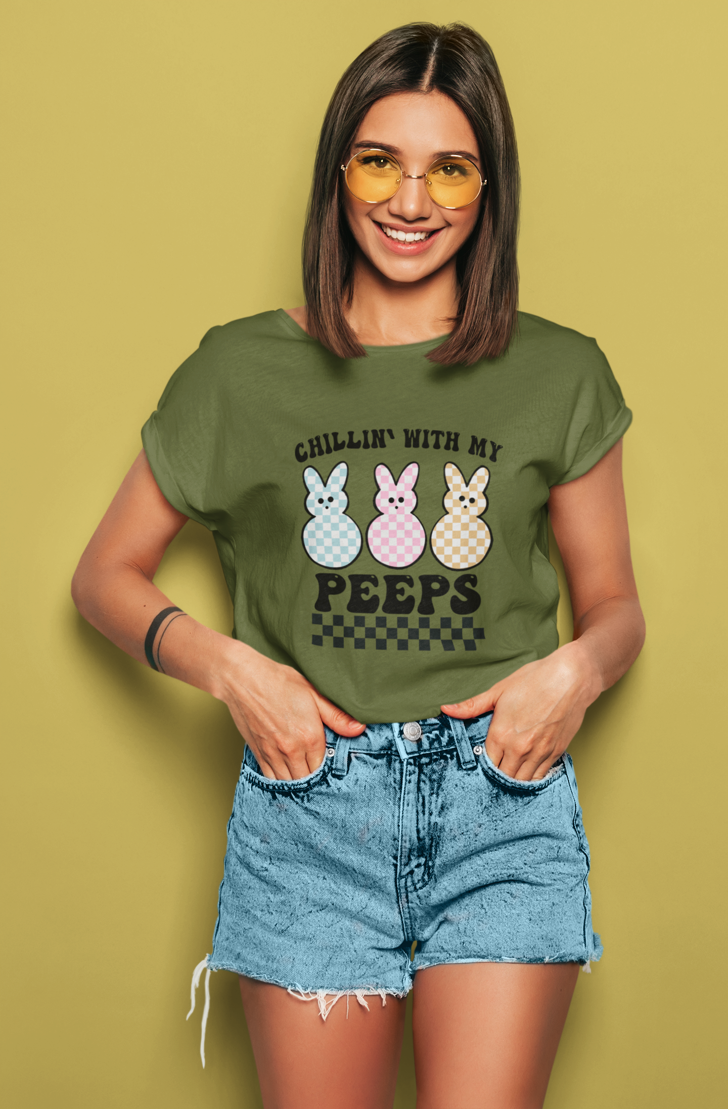 Chillin With My Peeps shirt, Cute Easter Peeps Shirt, Trendy Easter Day Outfit, Peeps Holiday Shirt, Easter Family shirt, Fun Easter Tee