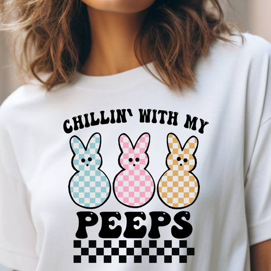 Chillin With My Peeps shirt, Cute Easter Peeps Shirt, Trendy Easter Day Outfit, Peeps Holiday Shirt, Easter Family shirt, Fun Easter Tee