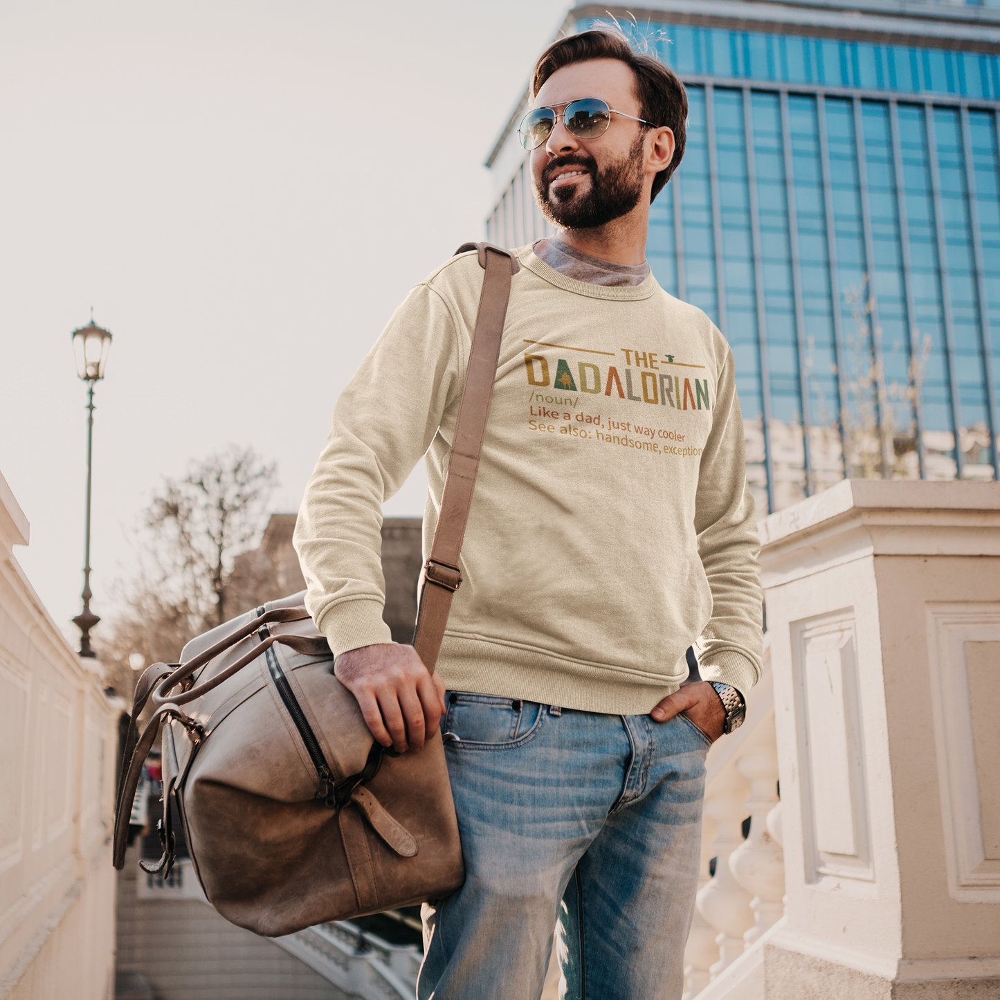 The Dadalorian Sweatshirt - Like a Dad, but Cooler - Father's Day Gift, Funny Dadalorian Sweatshirt - Gift for Dad - Way Cooler Than the Average Dad