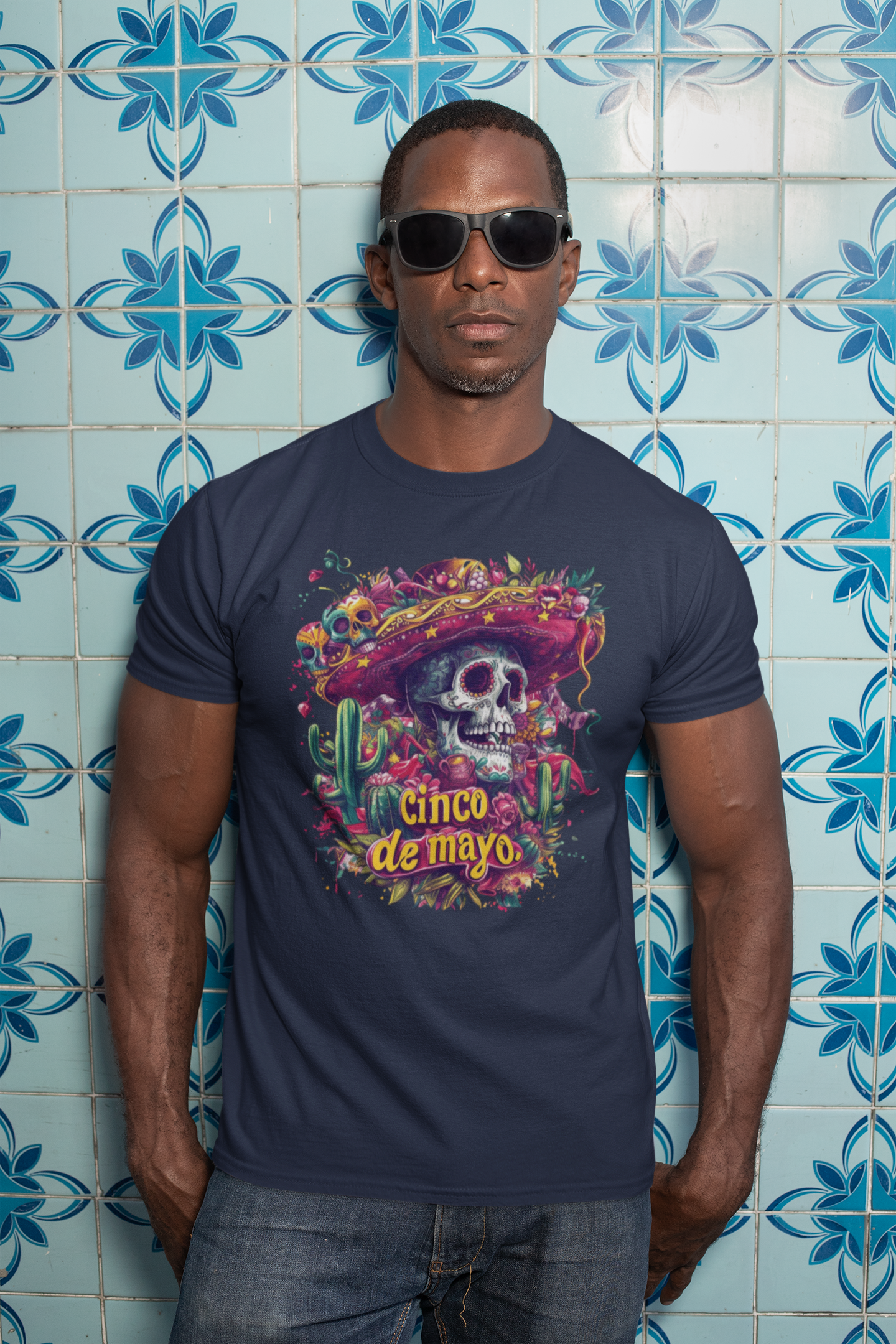 Day of the Dead Inspired Cinco de Mayo Shirt, Skull in Sombrero, Fun Party Tee, Festive Cinco de Mayo Shirt - Unique Mexican Holiday Tee