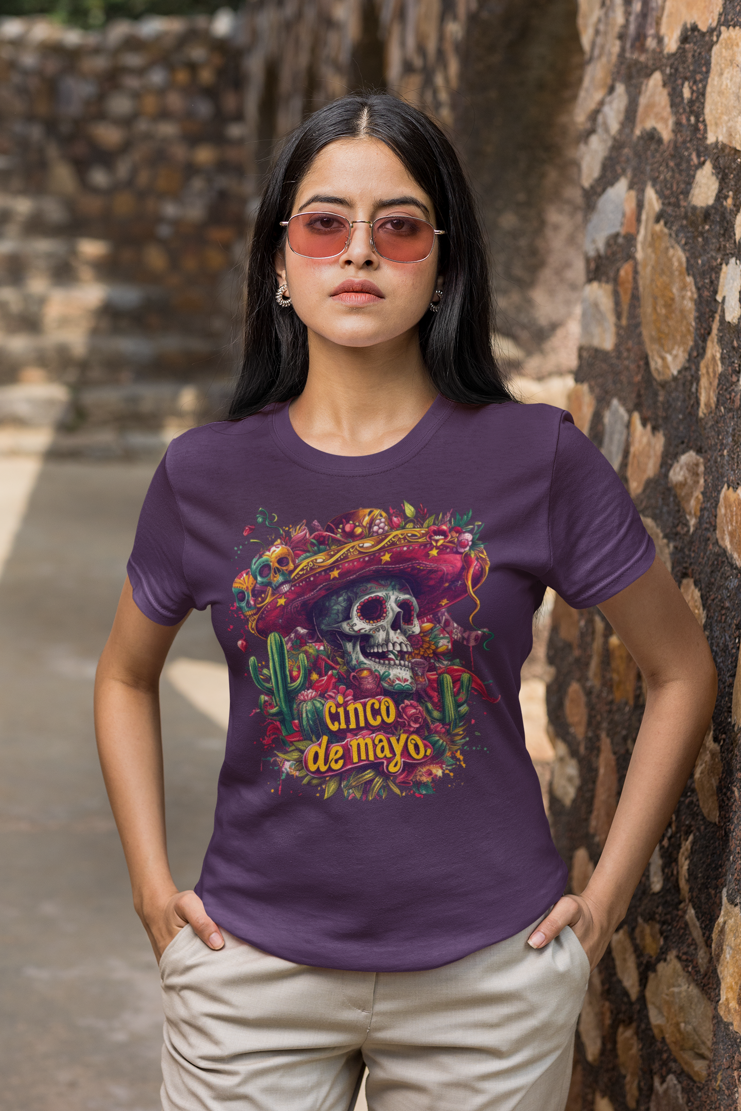 Day of the Dead Inspired Cinco de Mayo Shirt, Skull in Sombrero, Fun Party Tee, Festive Cinco de Mayo Shirt - Unique Mexican Holiday Tee