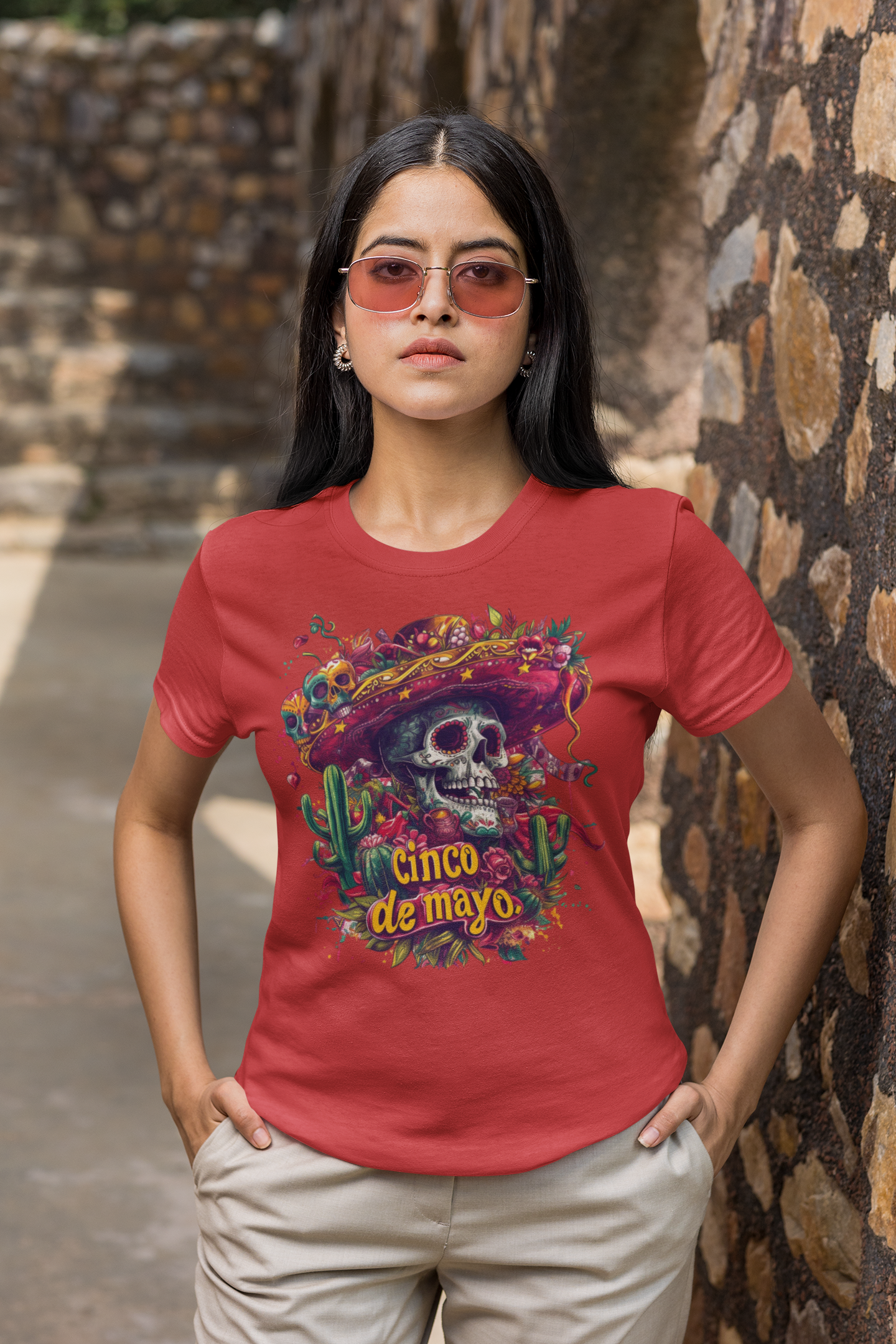 Day of the Dead Inspired Cinco de Mayo Shirt, Skull in Sombrero, Fun Party Tee, Festive Cinco de Mayo Shirt - Unique Mexican Holiday Tee