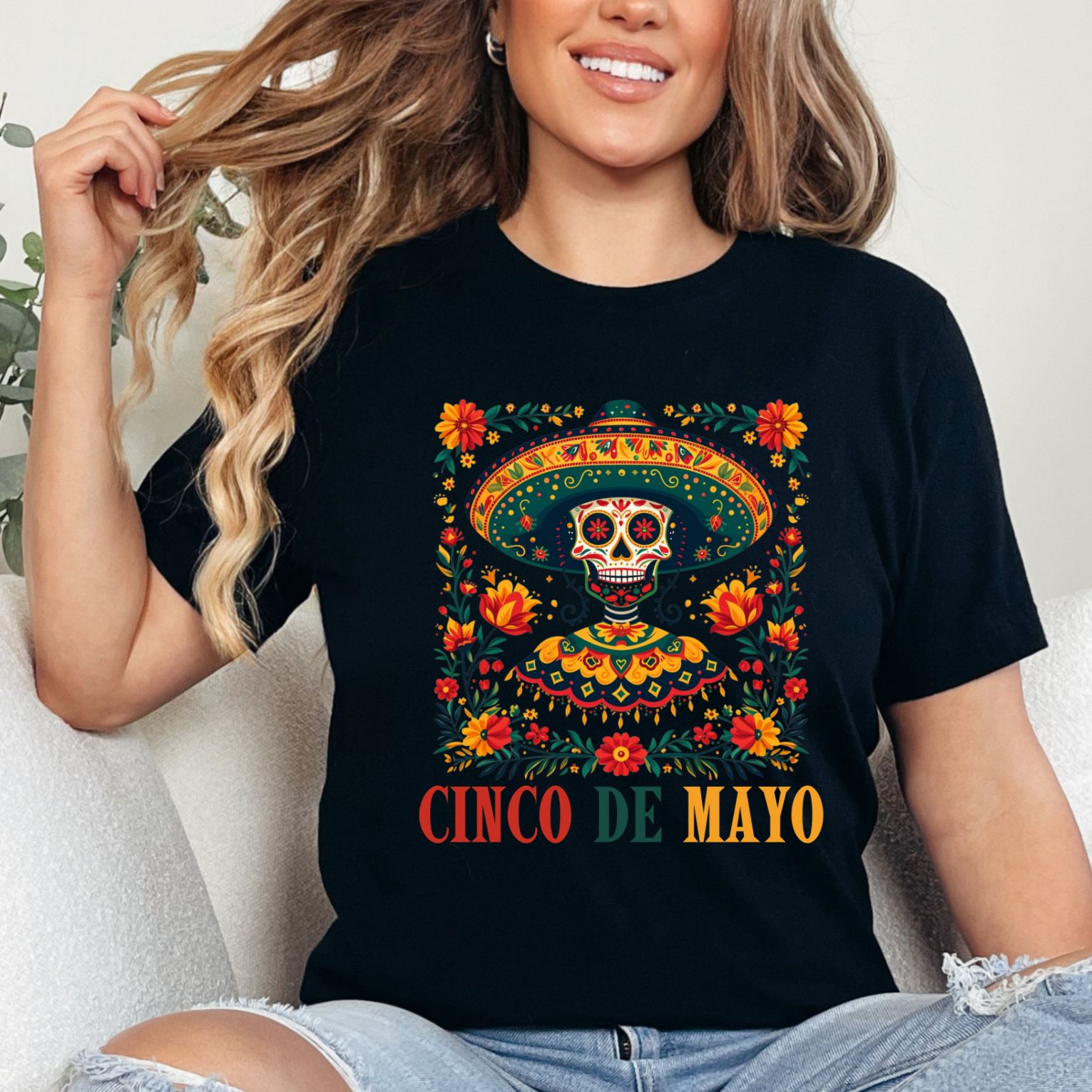 Elevate your Cinco de Mayo style with our Decorated Skull Sombrero Tee! Embrace the vibrant spirit of the celebration with this colorful and festive shirt. Perfect for adding a pop of fiesta flair to your wardrobe. Because when it's time to party, our tee ensures you stand out in style!" 🎉🌶️ #CincodeMayoFashion #FiestaVibes