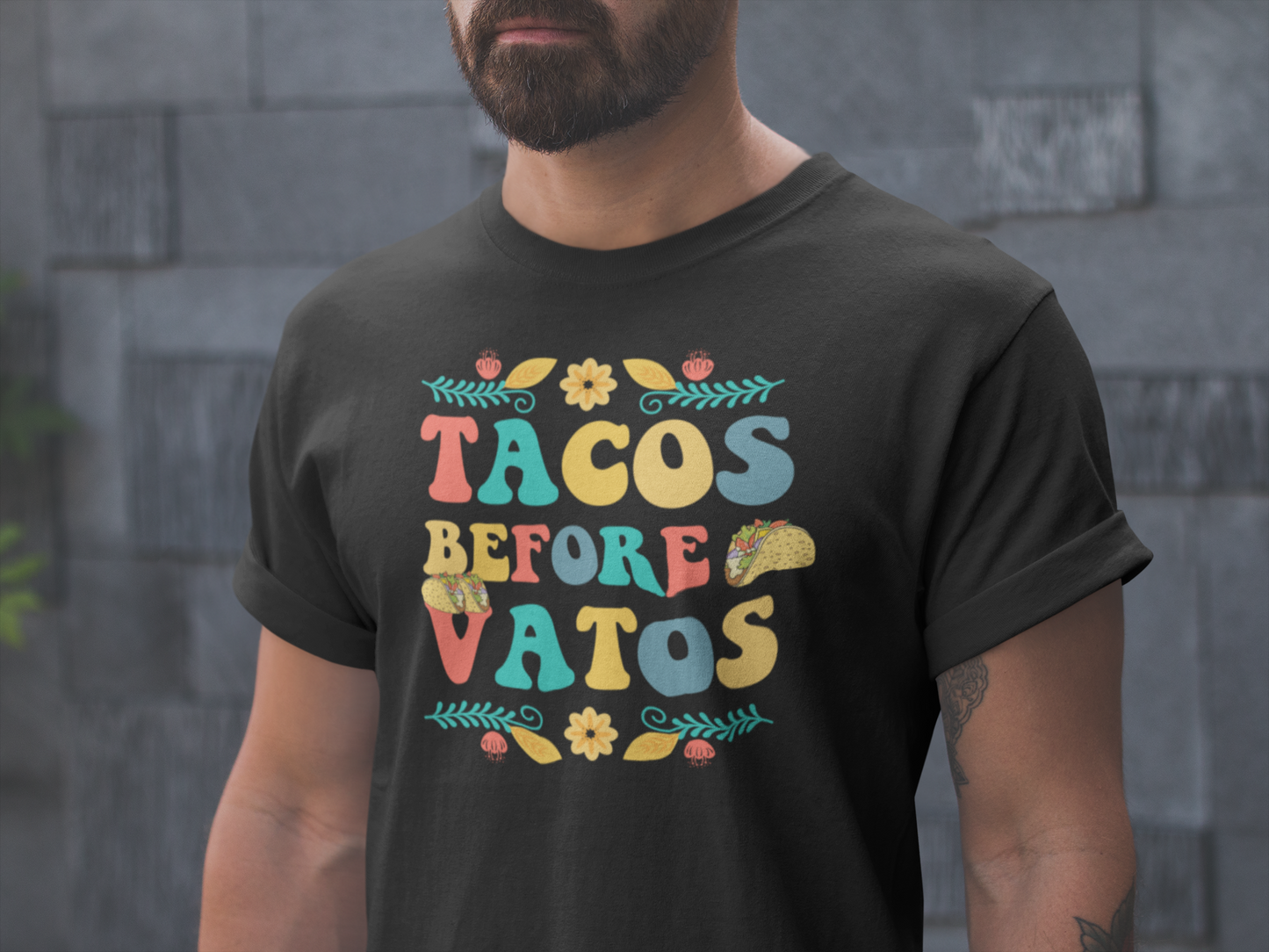 Fiesta Ready: Tacos Before Vatos Shirt for Cinco de Mayo Celebration, Cinco de Mayo Must-Have, Tacos Before Vatos Tee for Taco Lovers