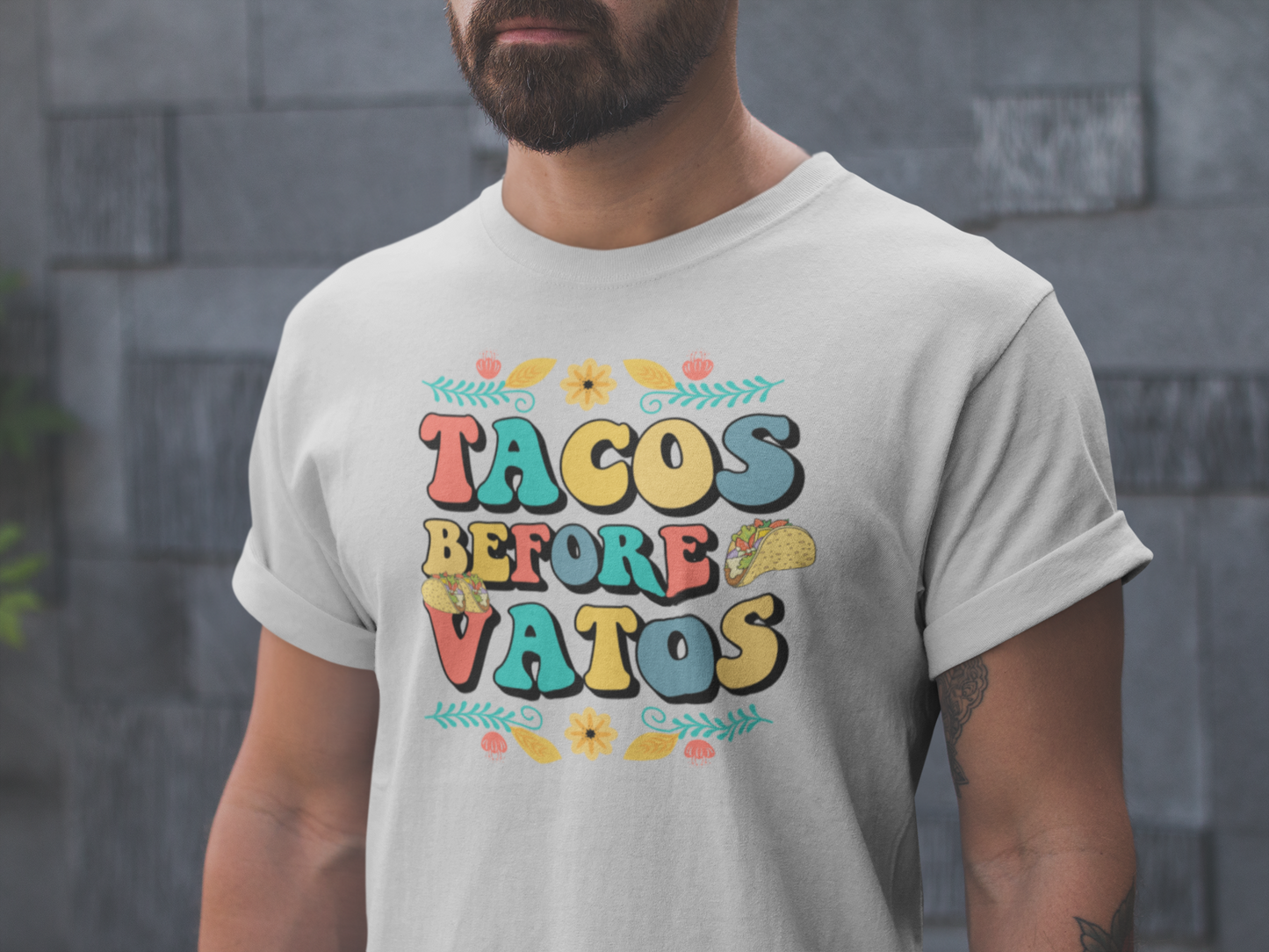 Fiesta Ready: Tacos Before Vatos Shirt for Cinco de Mayo Celebration, Cinco de Mayo Must-Have, Tacos Before Vatos Tee for Taco Lovers