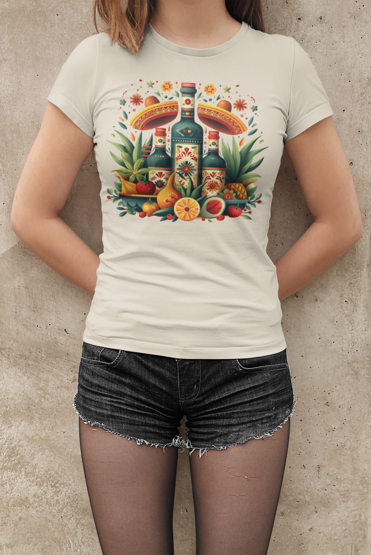 Cinco de Mayo Chic: Fun Fruit Bottles Sombrero Tee for Fiesta, Fiesta Ready, Fruit Bottles and Sombrero T-shirt for Cinco de Mayo