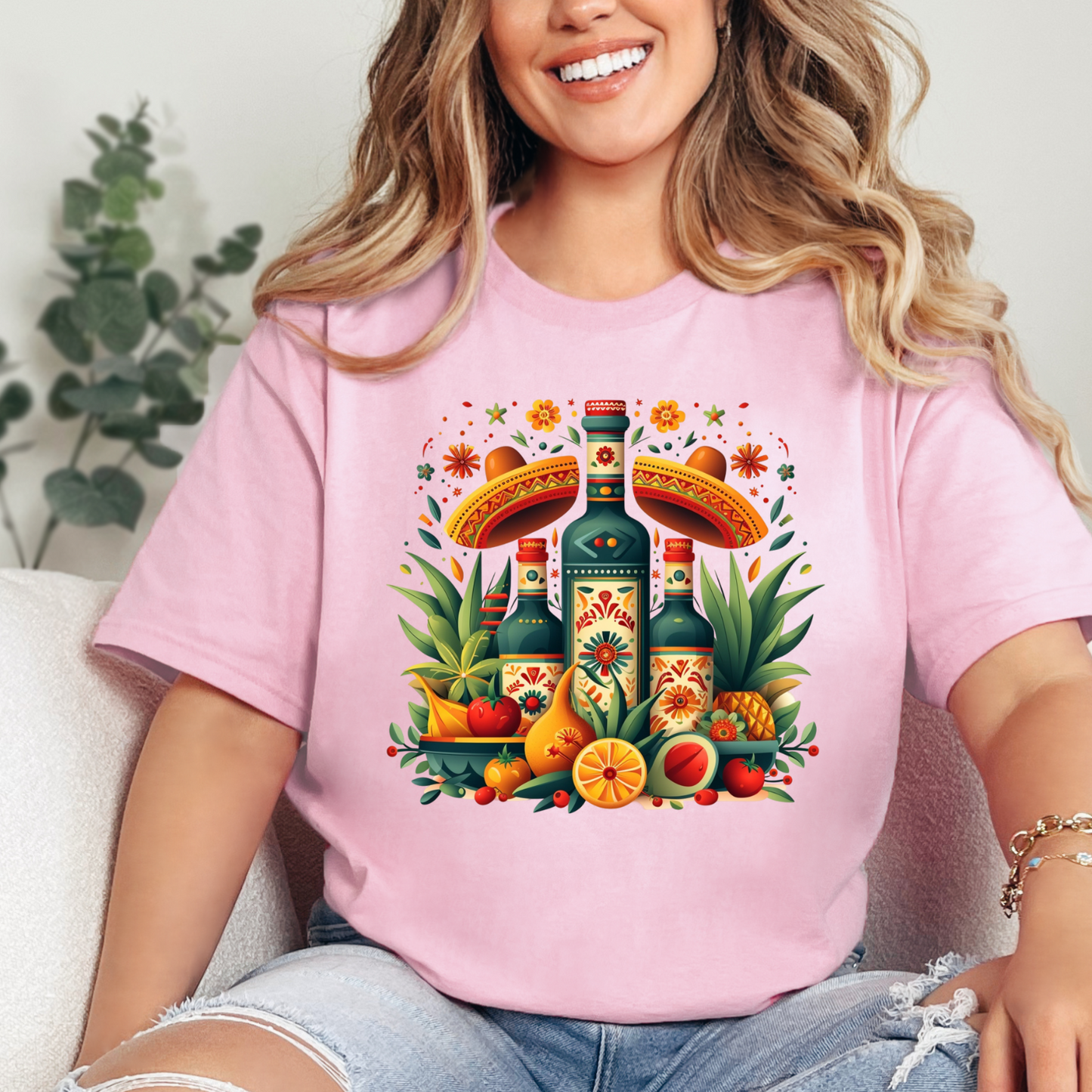 Get your Cinco de Mayo style on point with our 'Fun Fruit Bottles Sombrero' Tee! This chic and festive shirt brings the perfect blend of fun and flair to your fiesta look. Stand out from the crowd and embrace the vibrant spirit of the celebration in style! 🍹🎉 #CincodeMayoChic #FiestaFashion