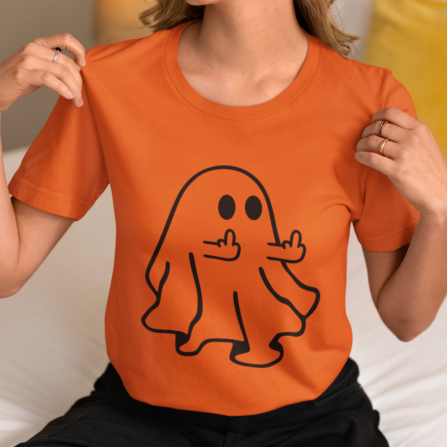 Ghost Middle Finger shirt, Halloween Crewneck, Halloween Ghost Hoodie, Spooky Season