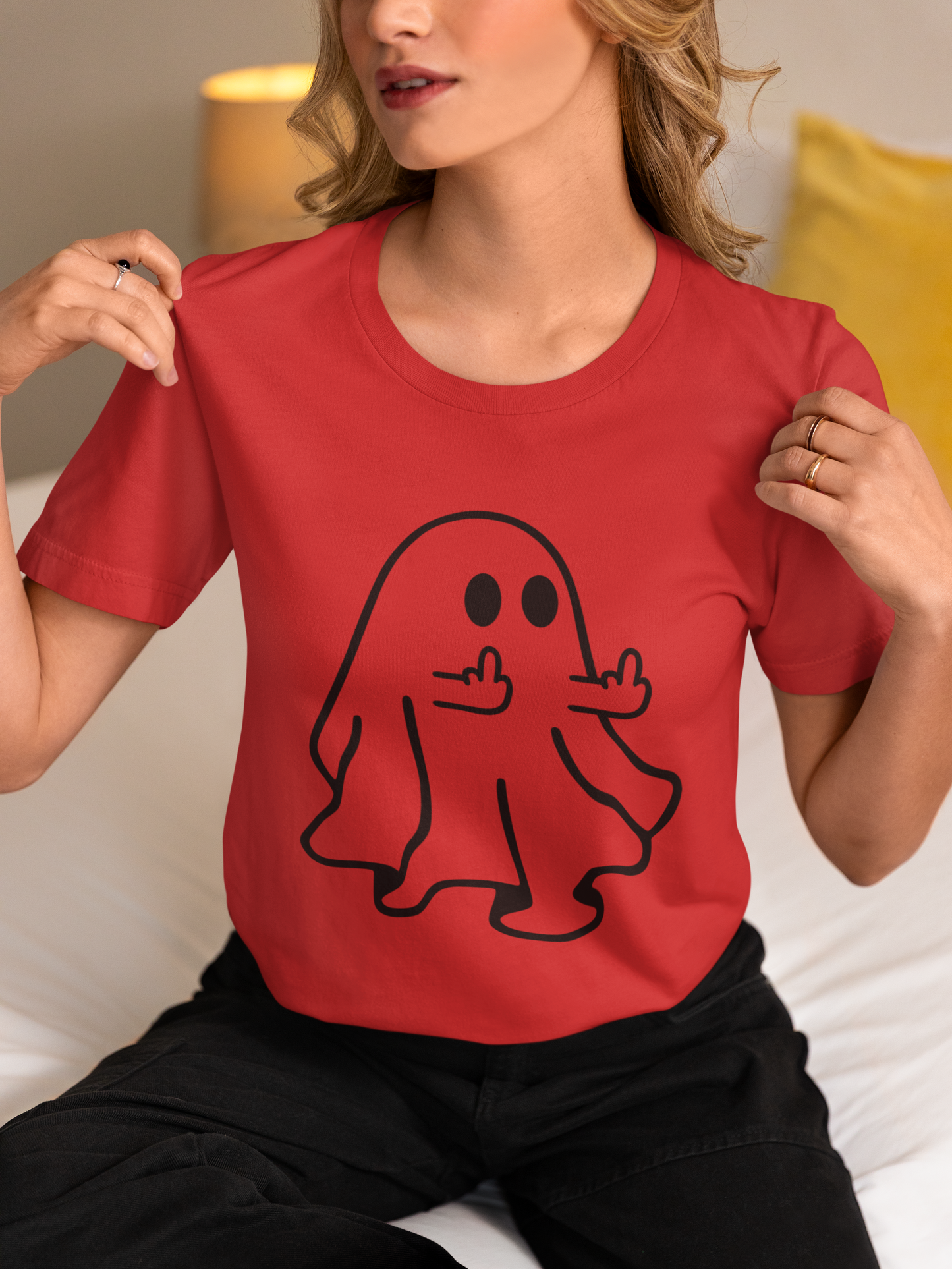 Ghost Middle Finger shirt, Halloween Crewneck, Halloween Ghost Hoodie, Spooky Season